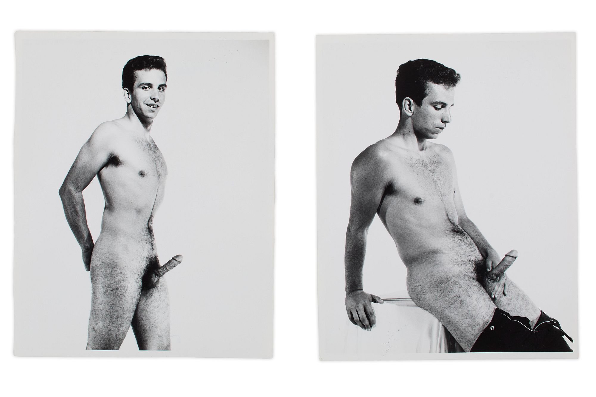 A collection of two (2) silver gelatin photographs. The model is inscribed verso as Wayne Kane. Photographer's stamp and signature verso. 10 x 8".

These photographs are from the personal collection of the American photographer Bob Mizer (1922 - 1992