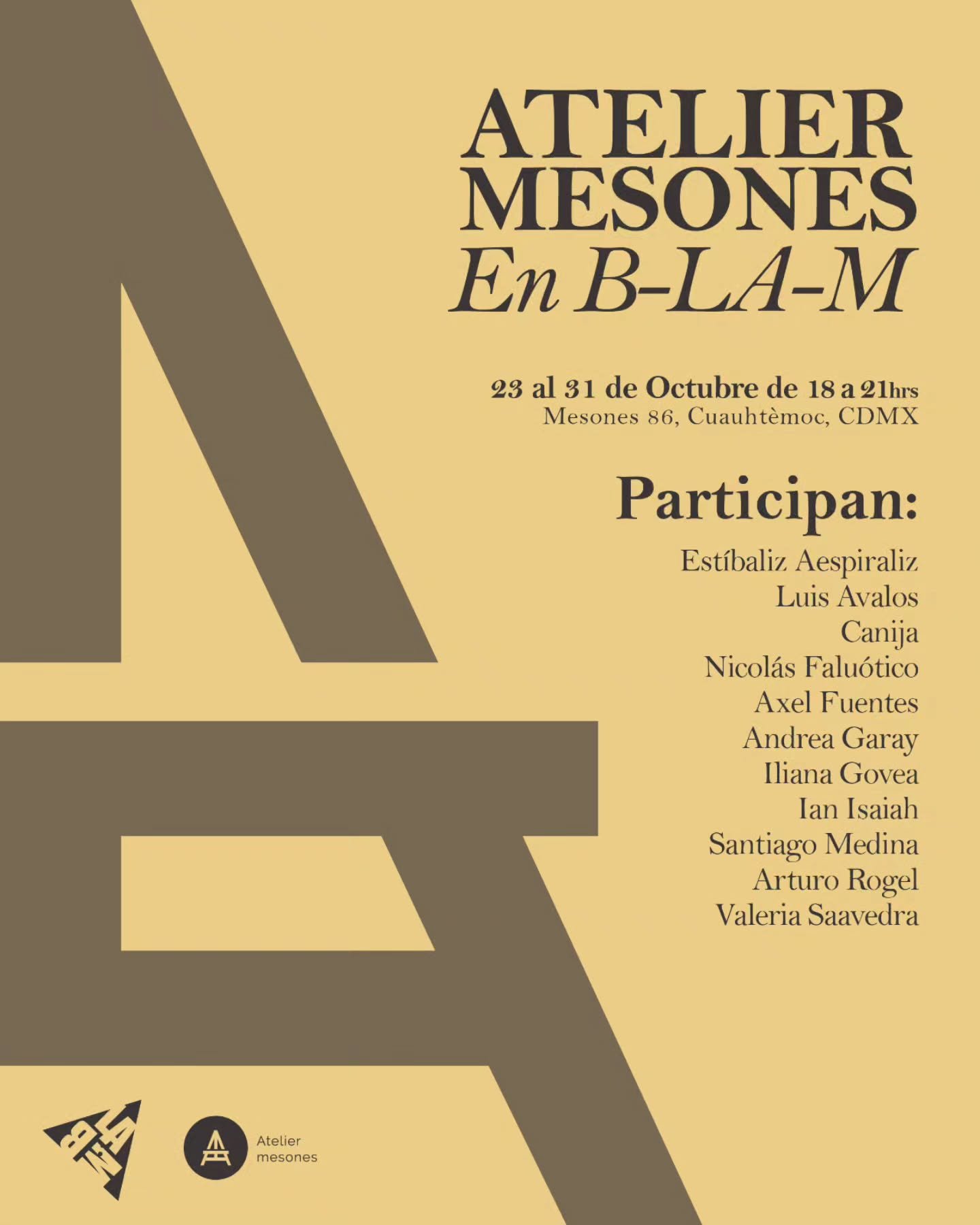 Querid@s! 

Estan invitados esta semana a B-LA-M, en donde estaremos exponiendo como colectivo junto a otros gradiosos artistas y galerias de Berlin, Los Angeles y M&eacute;xico.

Exponen:

@aespiraliz
@lgavalos
@aycanija
@falu_177
@risingsong
@sandy