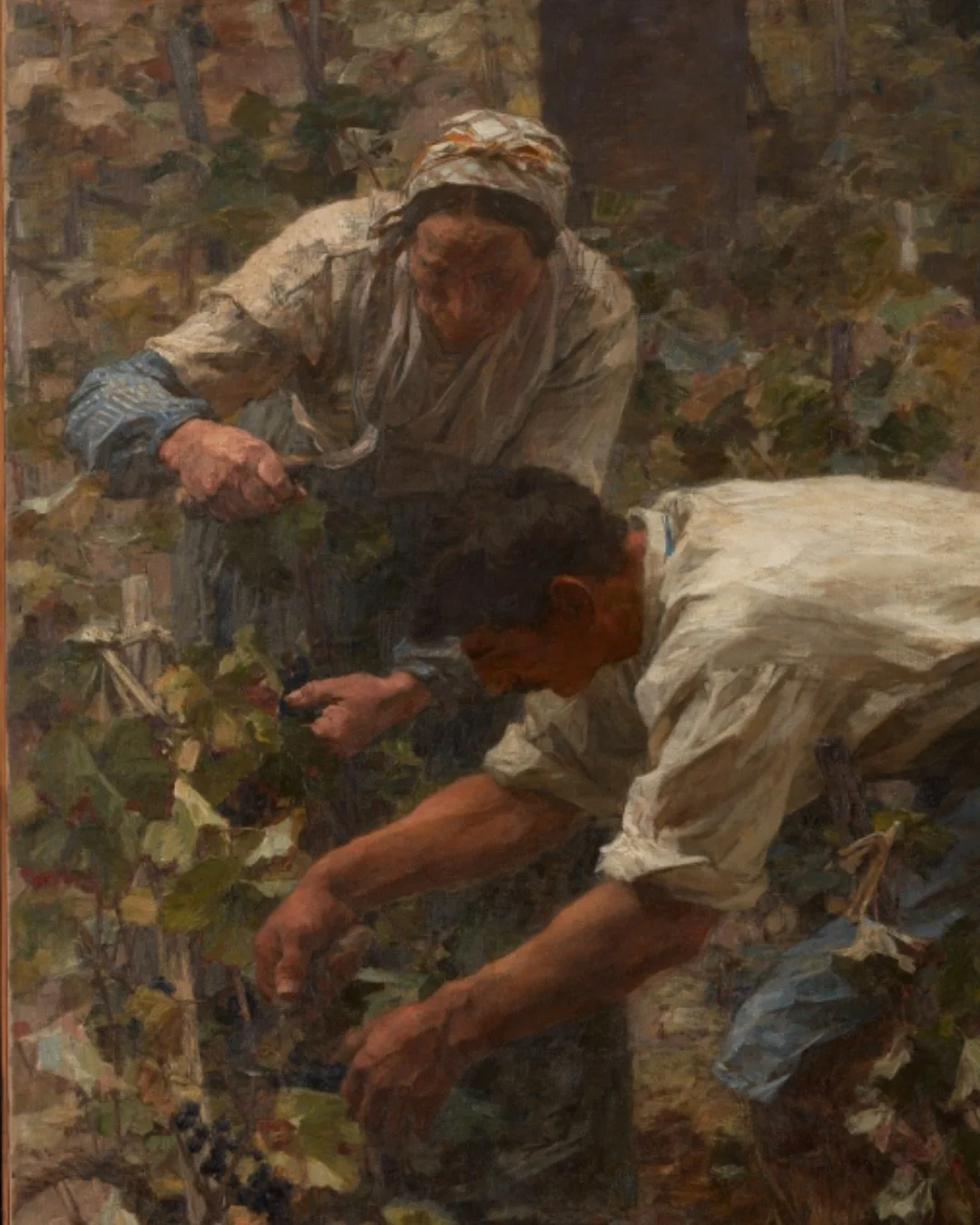 🎨 L&eacute;on-Augustin Lhermitte, The Grape Harvest, 1884 👨🏼&zwj;🎨

El pintor franc&eacute;s, atento a la vida rural, evita el sentimentalismo. La dignidad no proviene de gestos heroicos, se desprende del modo en que cada cuerpo habita su tarea: 
