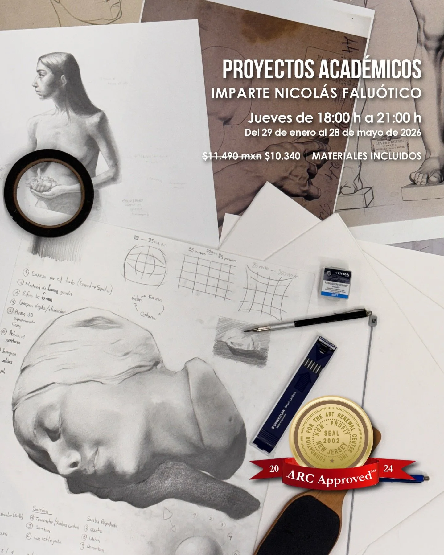 &iquest;Quieres aprender a dibujar? ✍🏼

Ya inici&oacute; nuestro per&iacute;odo de inscripciones para el siguiente semestre de fundamentos del dibujo ✨ aprovecha la promoci&oacute;n por pronto pago y forma parte de este curso por tan solo $10,340 mx