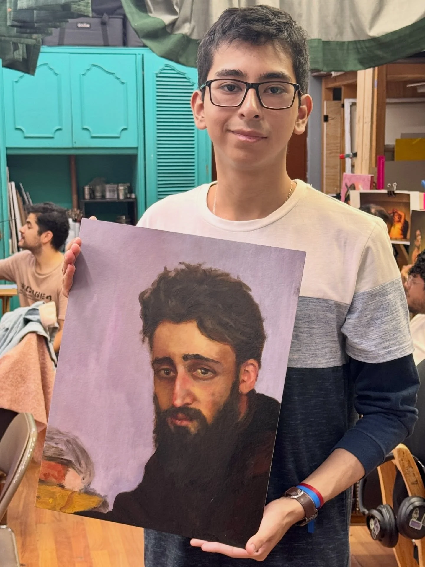 @edgo_z termin&oacute; su primera pintura!! 🎨✨🙌🏽
___
#ateliermesones #clasesdepintura