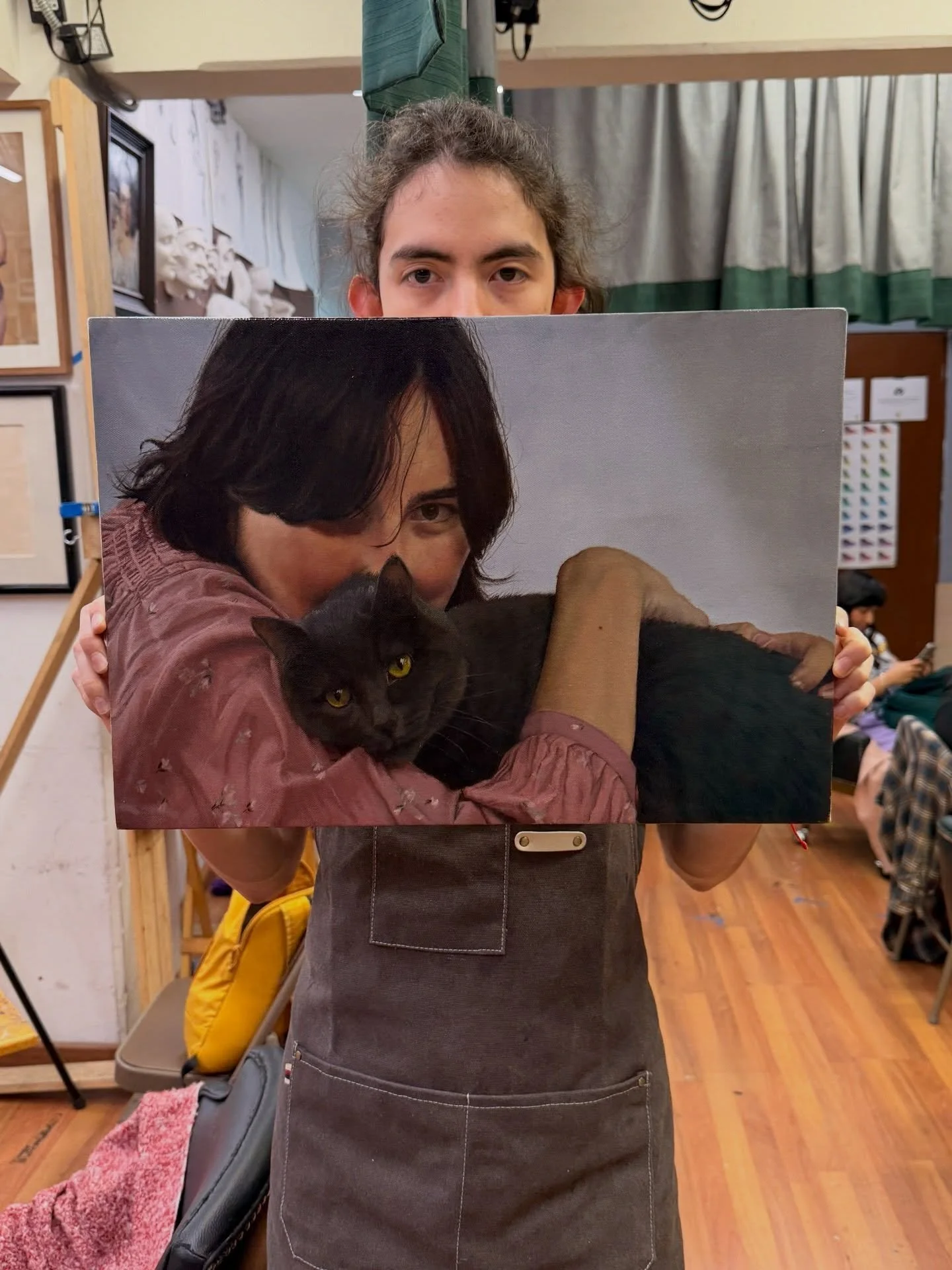 @kytelart termin&oacute; su obra! ✨🫰🏾🙌🏽🖼️ 🐈&zwj;⬛ 
___
#clasesdepintura #ateliermesones #pinturaaloleo