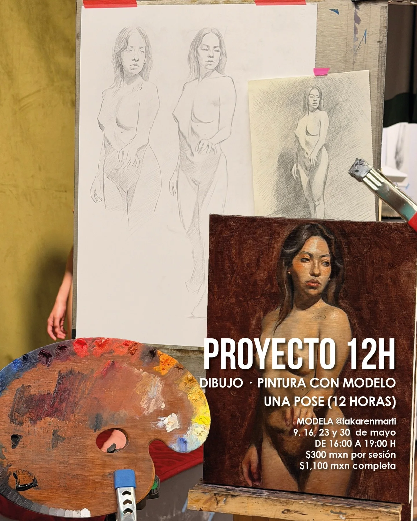 Iniciamos nueva pose larga este s&aacute;bado 🎨 &iquest;te unes? 

Los pr&oacute;ximos 4 s&aacute;bados estar&aacute; modelando @lakarenmarti ✨ no te lo pierdas

Reserva para las 4 sesiones y elige tu lugar fijo para ir detallando cada sesi&oacute;n