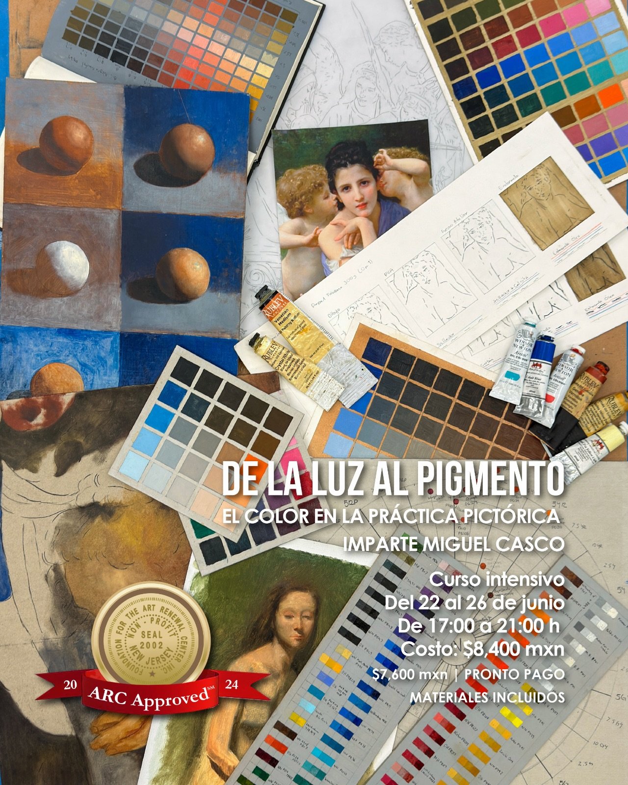 El color no empieza en el tubo. Empieza en la luz. En pintura, elegir un color implica entender sus propiedades.

Por eso creamos 𝑫𝒆 𝒍𝒂 𝒍𝒖𝒛 𝒂𝒍 𝒑𝒊𝒈𝒎𝒆𝒏𝒕𝒐, un curso intensivo para estudiar el color desde la pr&aacute;ctica pict&oacute;r