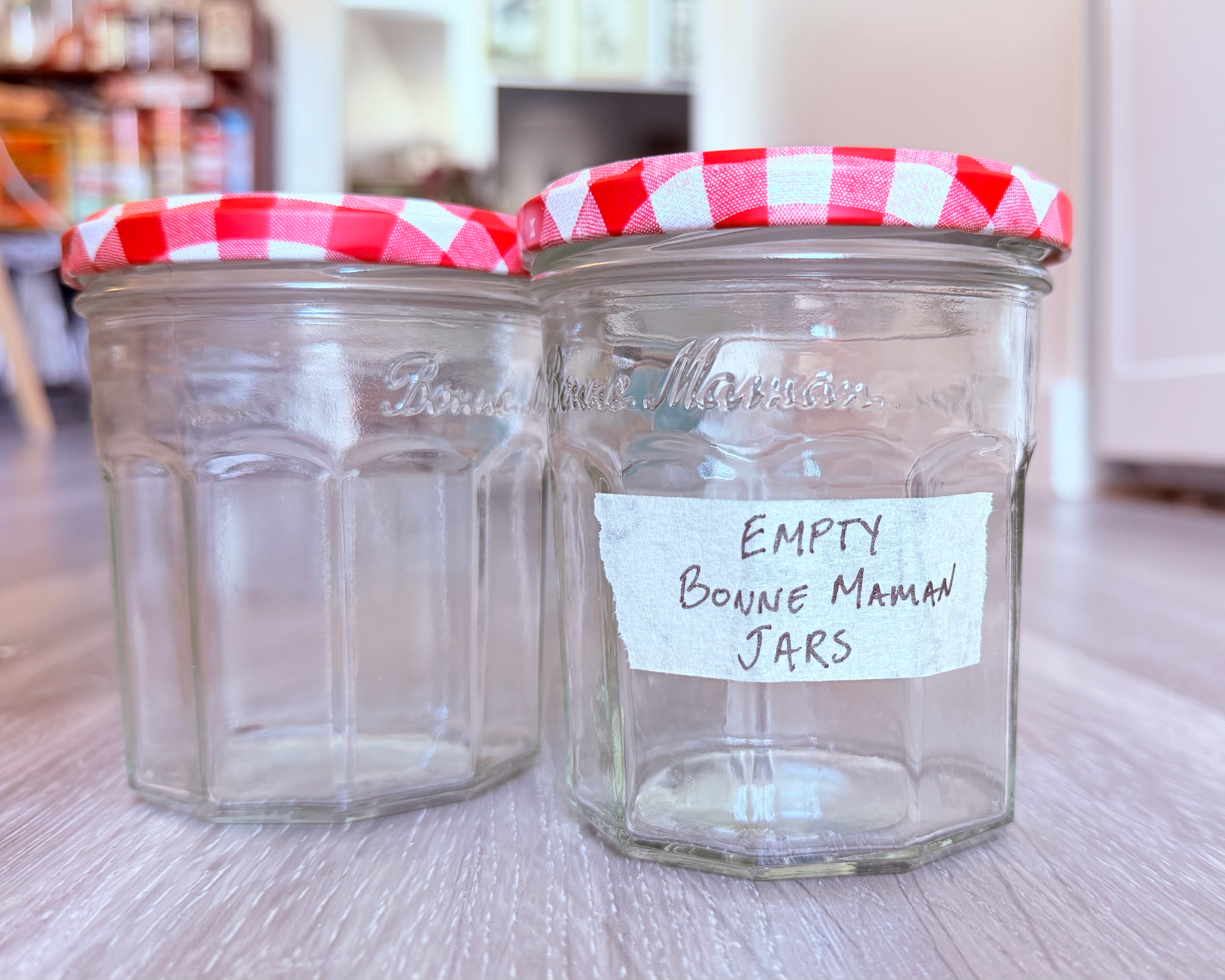 Empty Bonne Maman Jam Jars