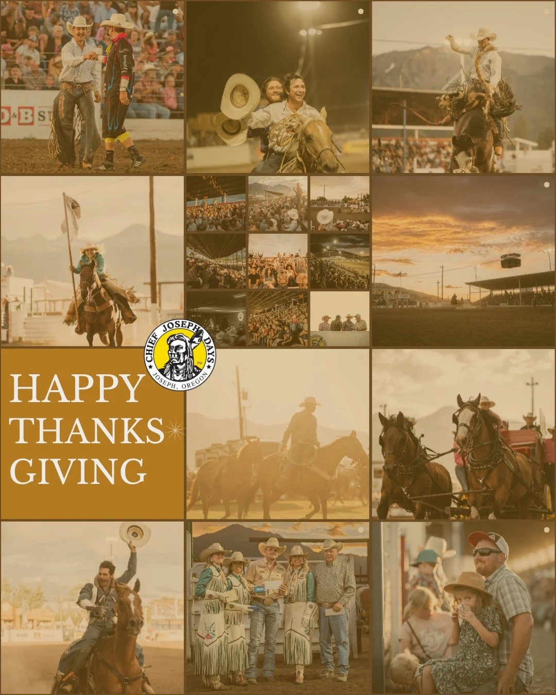 Happy Thanksgiving from all of us at Chief Joseph Days Rodeo. Grateful for the people, the moments, and the traditions that make this place home.

#chiefjosephdaysrodeo #cjd #feelthethunder #alwaysthelastfullweekofjuly #4xmidsizerodeo #PRCAtop5rodeo 