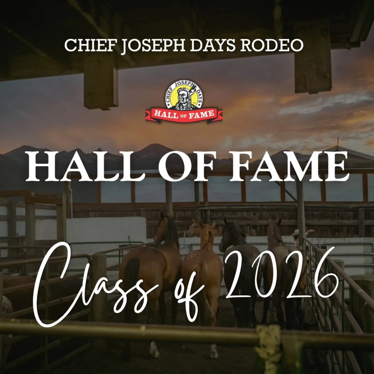 As we celebrate the 80th Anniversary of Chief Joseph Days Rodeo, we are honored to announce the Chief Joseph Days Rodeo Hall of Fame Class of 2026.

For 80 years, Chief Joseph Days has been shaped by the contestants, contract personnel, volunteers, a