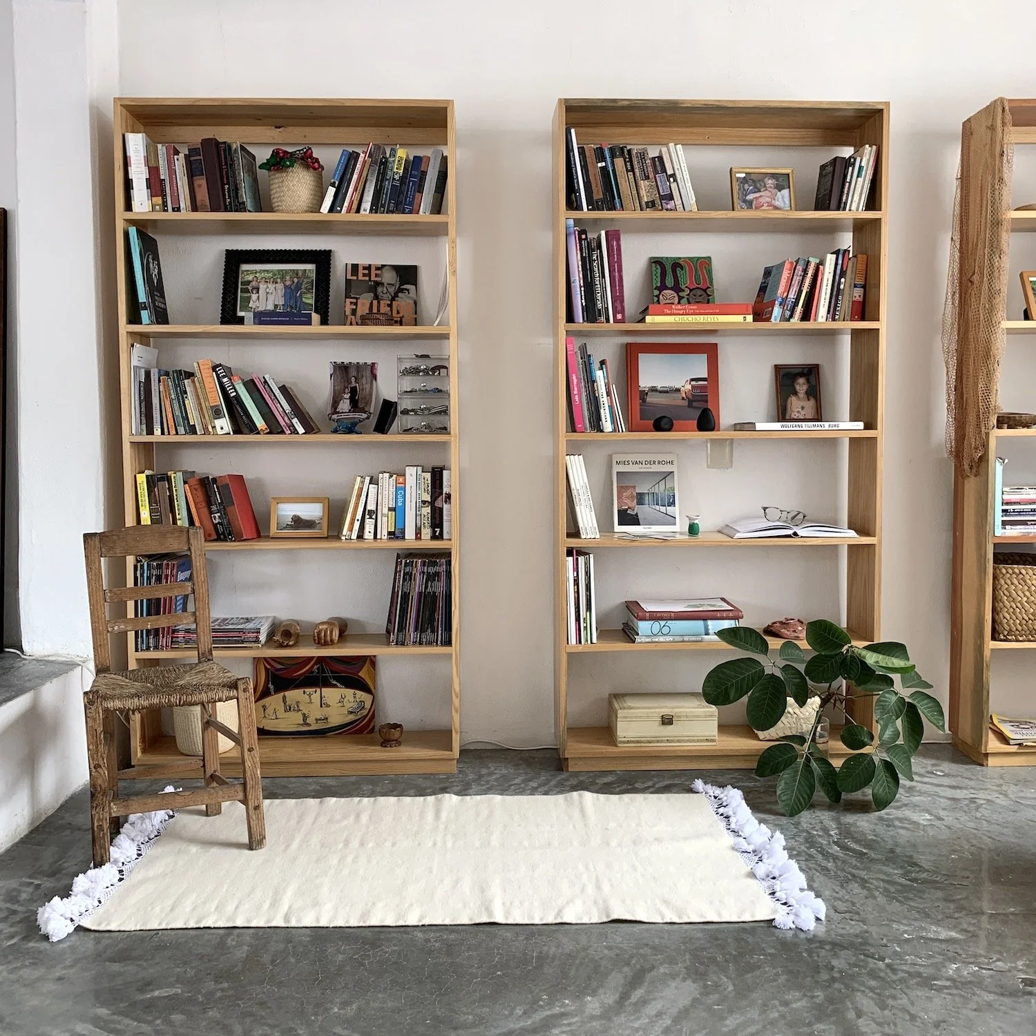 Mexchic handwoven wool rug with natural dyes and pom pom fringe made in teotitlan del valle oaxaca, the best shopping in oaxaca, guide clothing homewares boho tulum style contemporary Mexican design