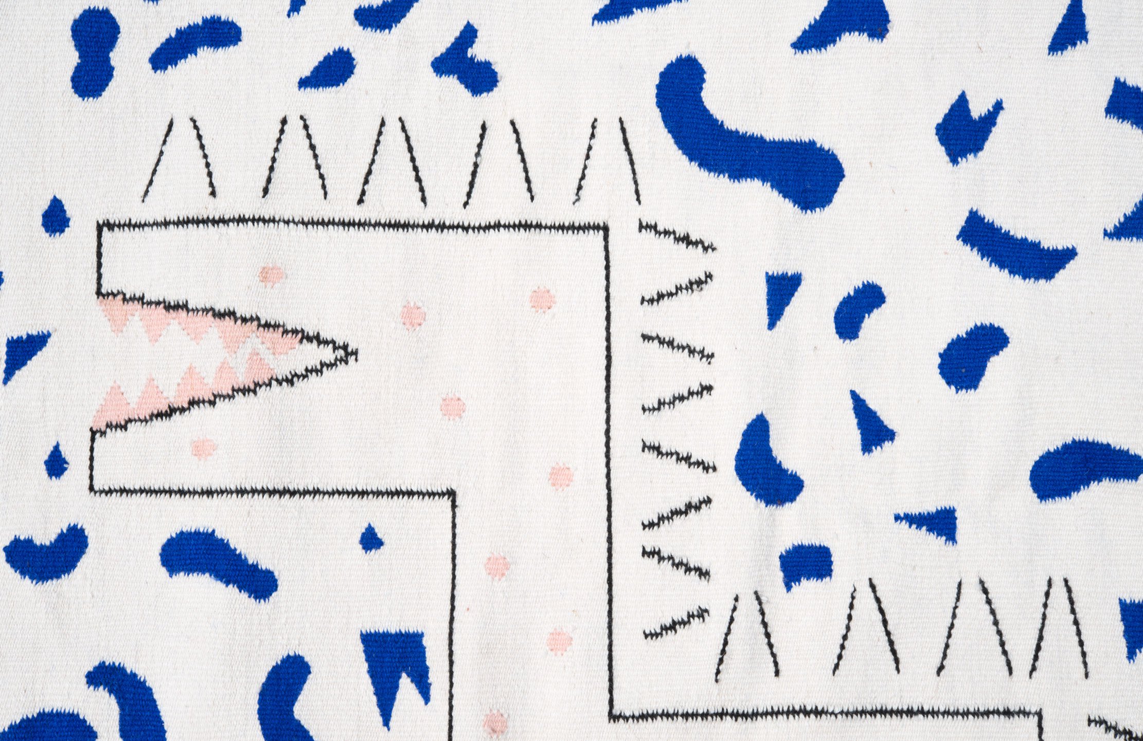 Mexchic rug hand woven wool textile artisan made tapestry art Mexican design contemporary craft serpent snake Quetzalcoatl plumed serpent keith haring pop art atari oaxaca shopping