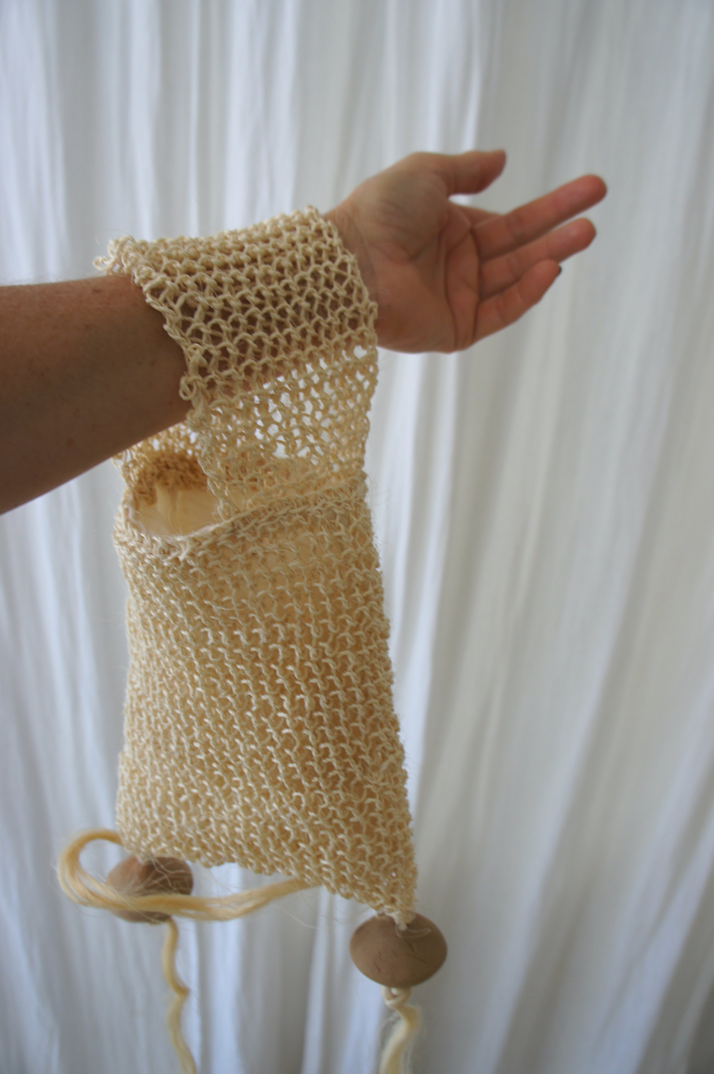 handknit bag sanseveria ixcle maguey fiber fiber textile art clay bead mexico contemporary craft