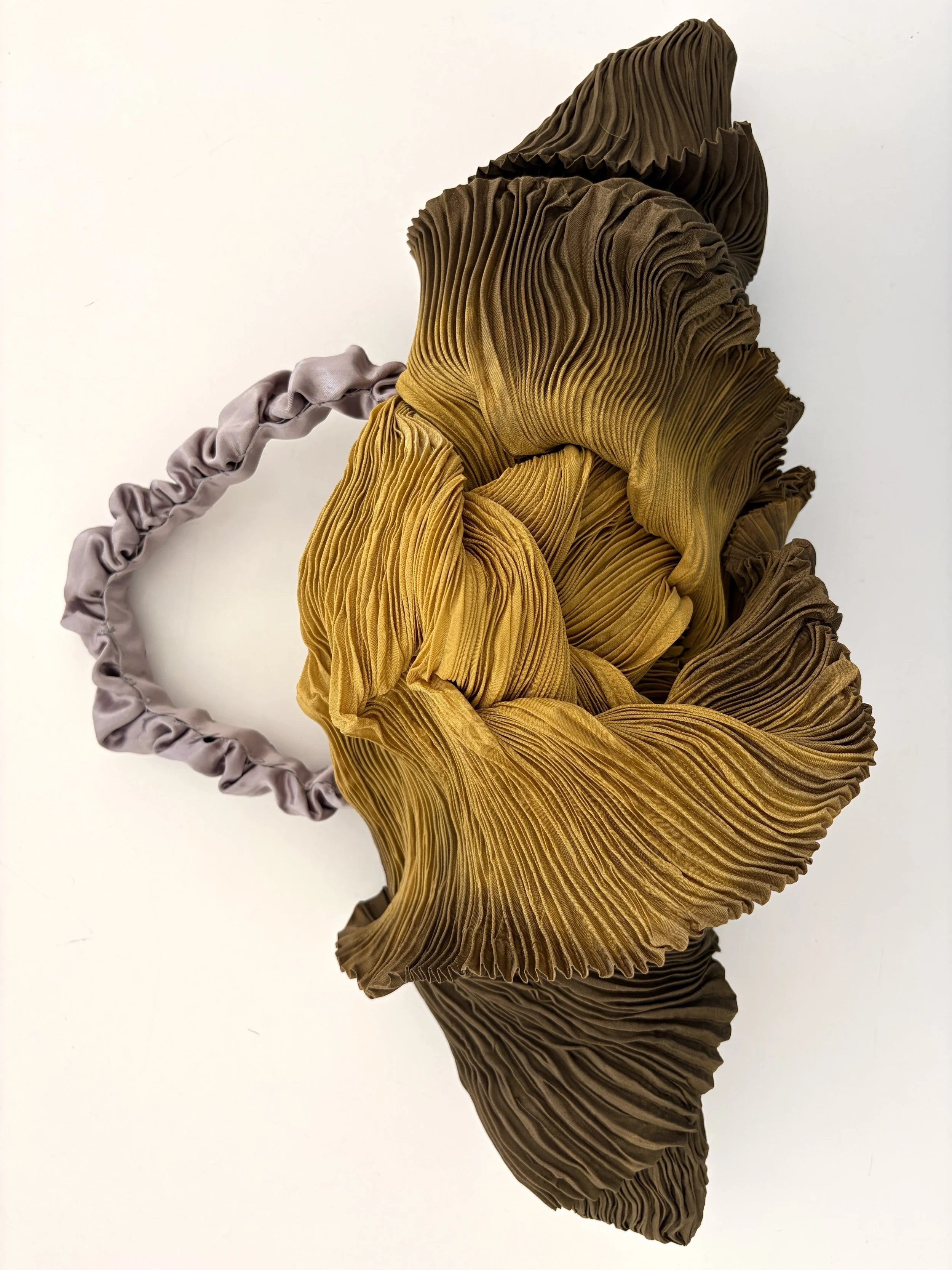 Capullo Handbag, Hand Pleated Silk with Natural Dyes