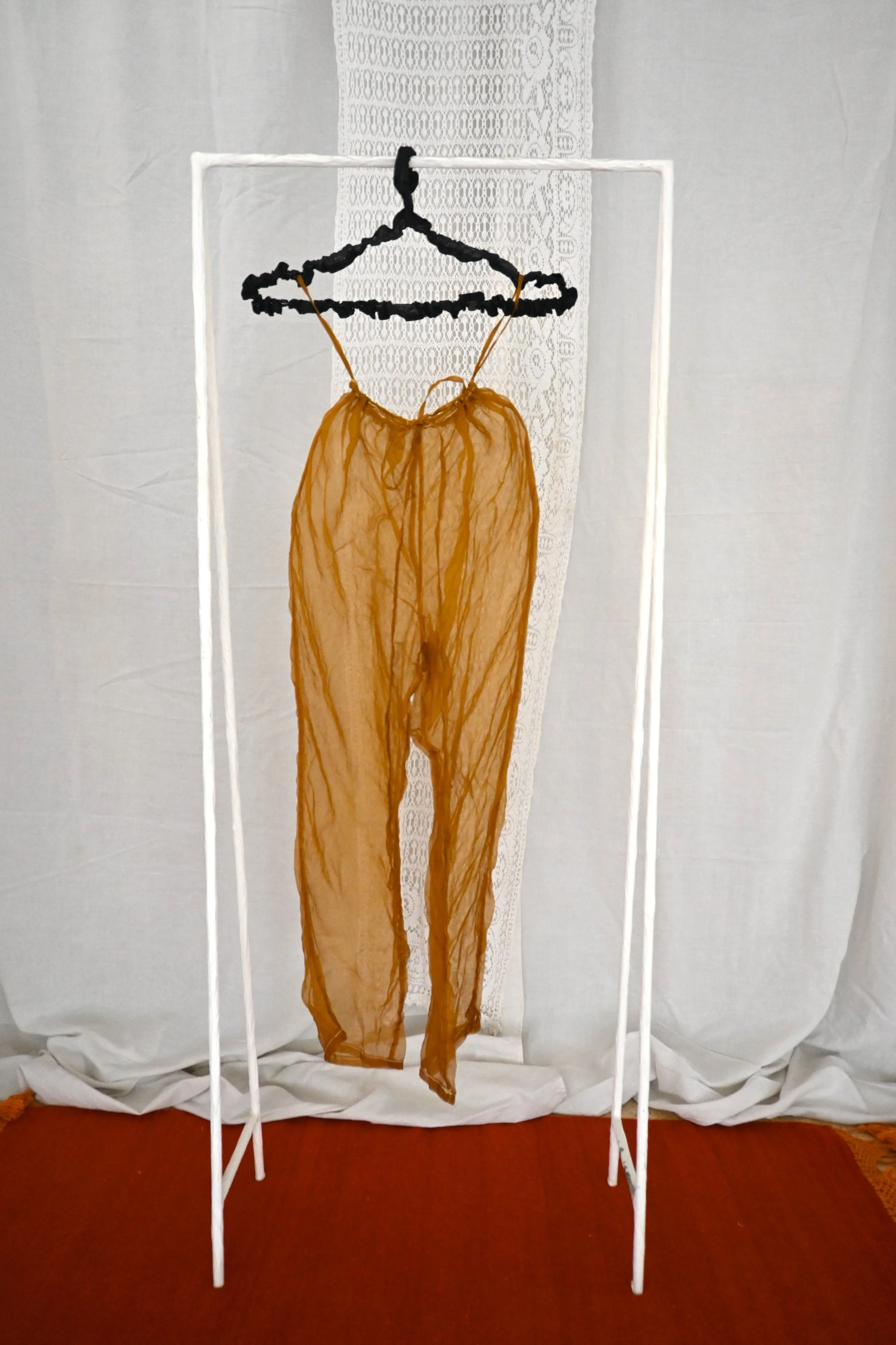 Ochre Pants in Sheer  Silk Organza made with Natural Dyes