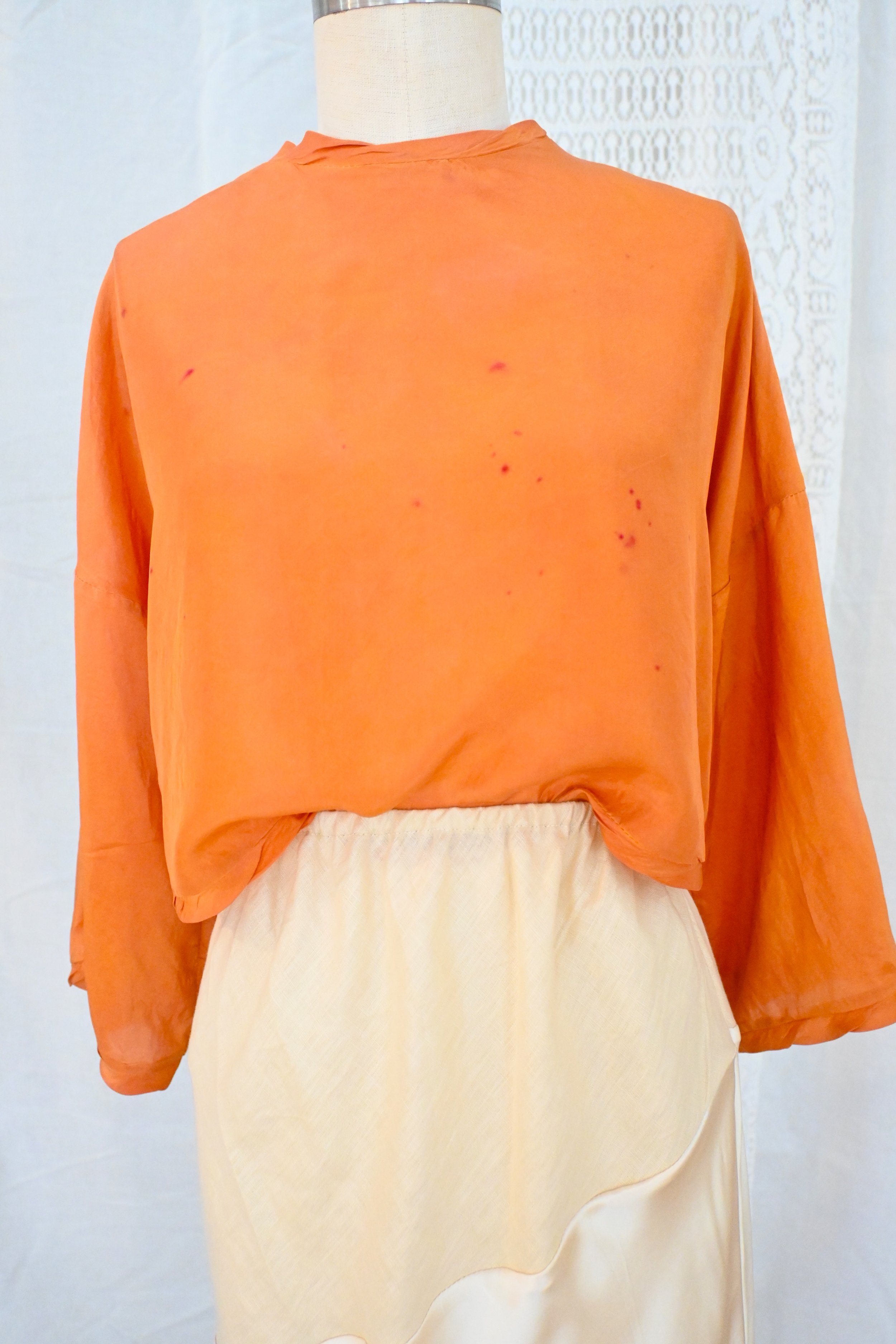 Paris Reversible Top in Hot Orange Made with Natural Dyes
