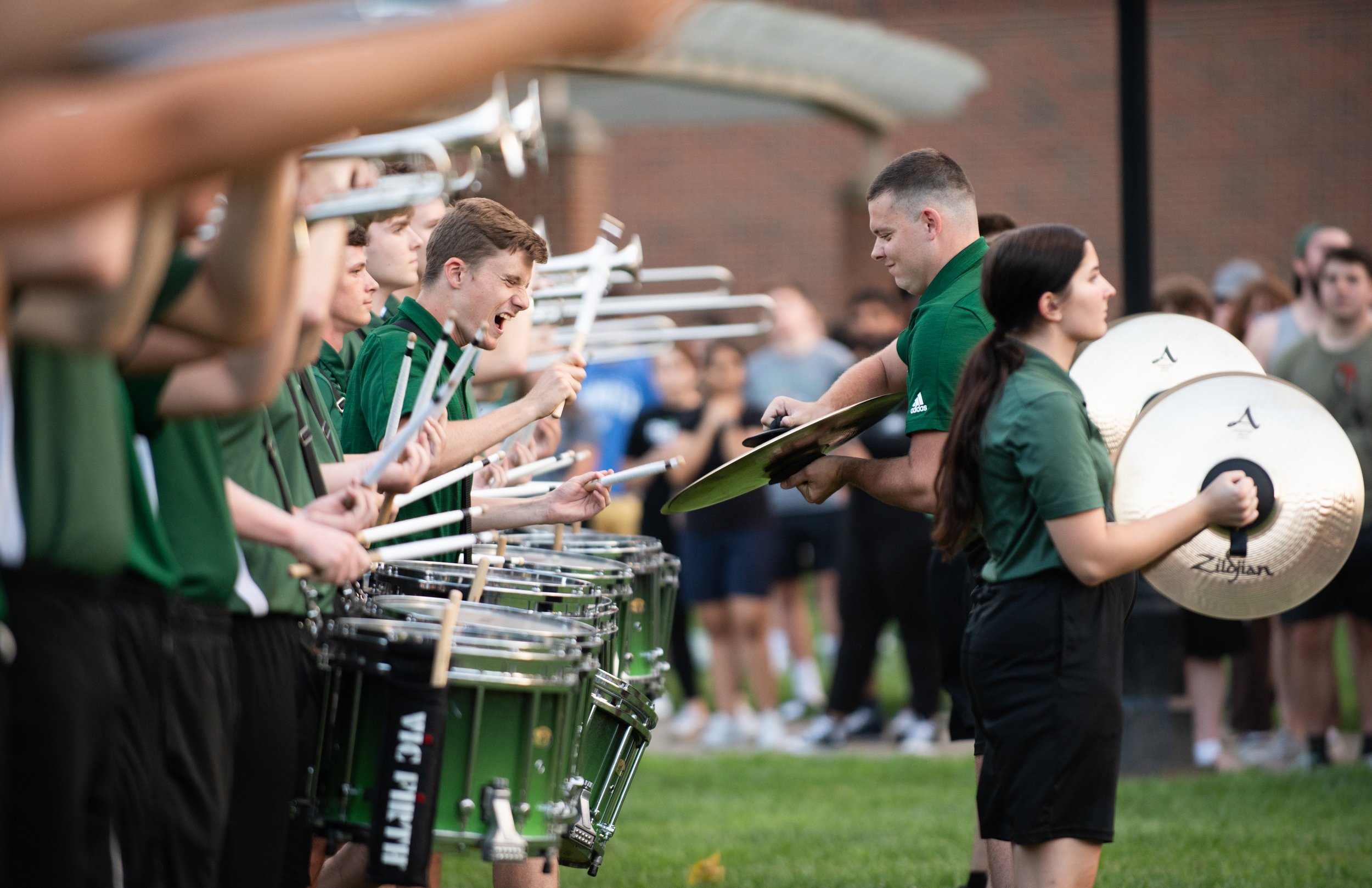 The Ohio University Marching 110 plays during a welcome week celebration. For Ohio University Communications and Marketing.