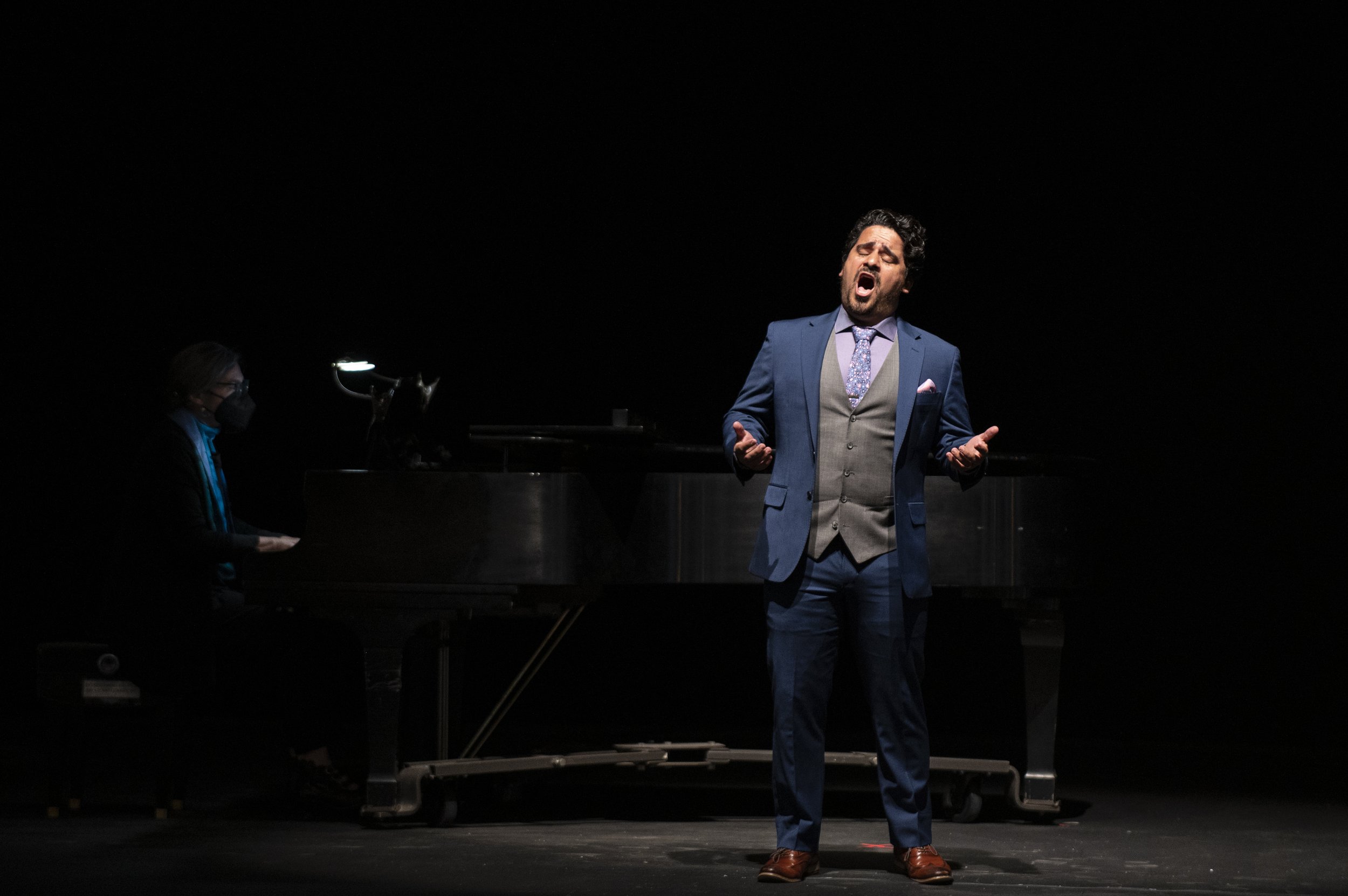 Eric Botto performs during Opera Young Artist’s sing in on June 20, 2022 in Norton Hall at the Chautauquan Institute. During the sing in, Opera Young Artists performed a solo piece along with a pianist.