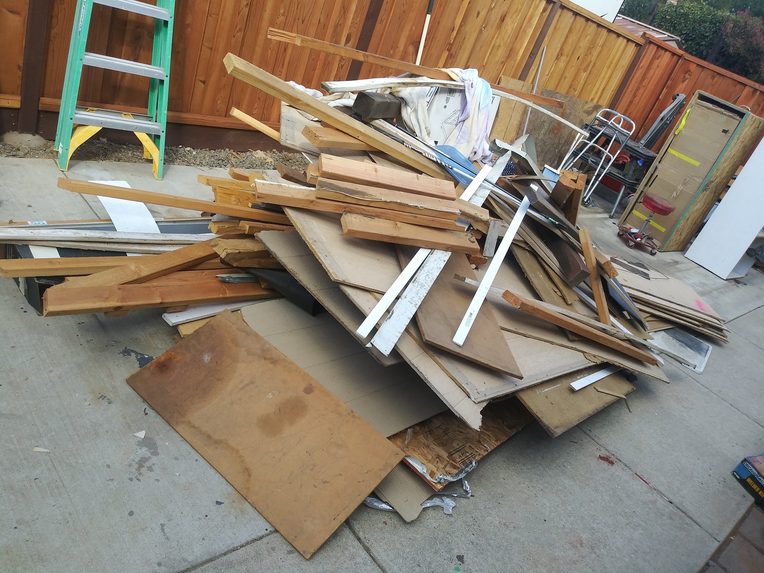 Wood lumber removal in Bethel Island.