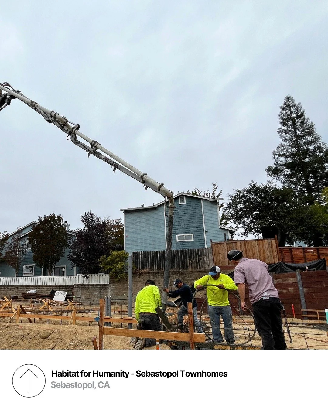 It&rsquo;s raining, we&rsquo;re pouring (concrete)! The footings for the Sebastopol Habitat for Humanity Townhomes are officially in, setting the stage for plumbing and foundation work coming soon. The site has been graded, and the first group of vol