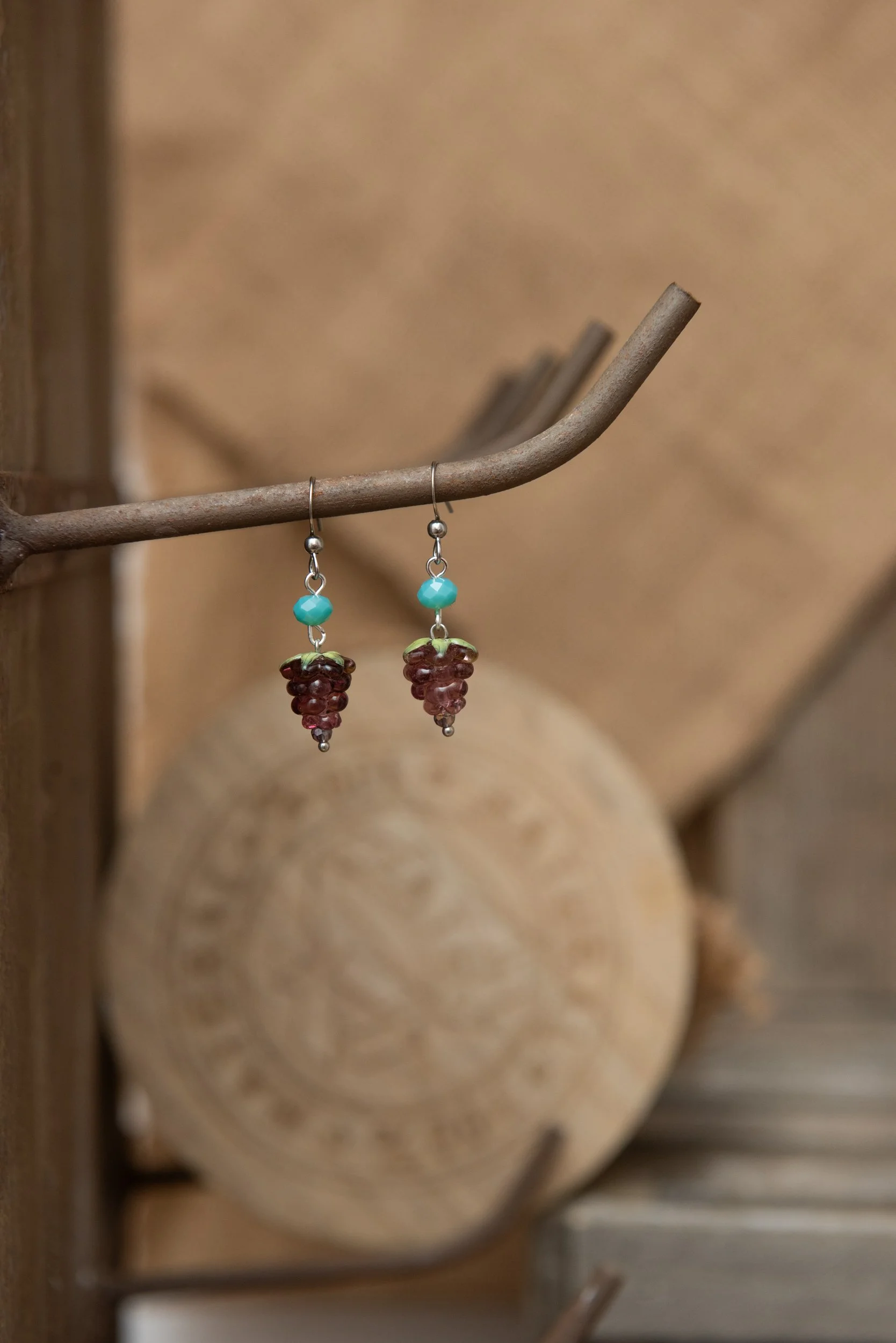 Elegant porcelain, ceramic, glass, and Japanese Tensha bead earrings. Hypoallergenic with stainless steel hooks, these handmade aesthetic earrings add unique luster and charm to any outfit. (Copy)