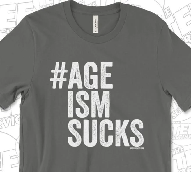 Short-sleeved tee (speckled text), comes in 12 colors, $19+