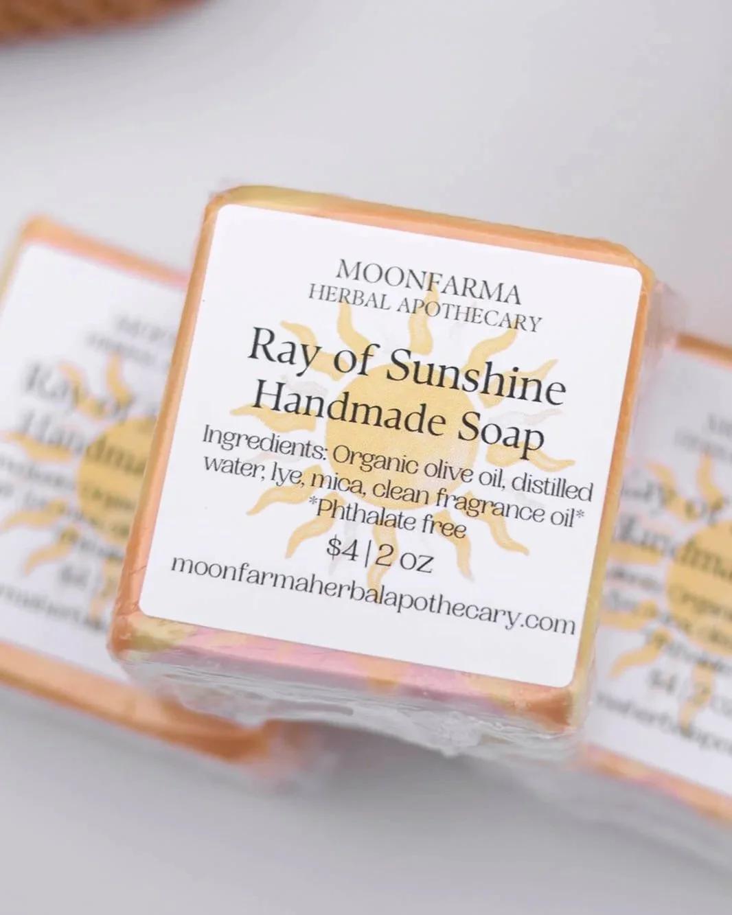 orange ray of sunshine handmade soap