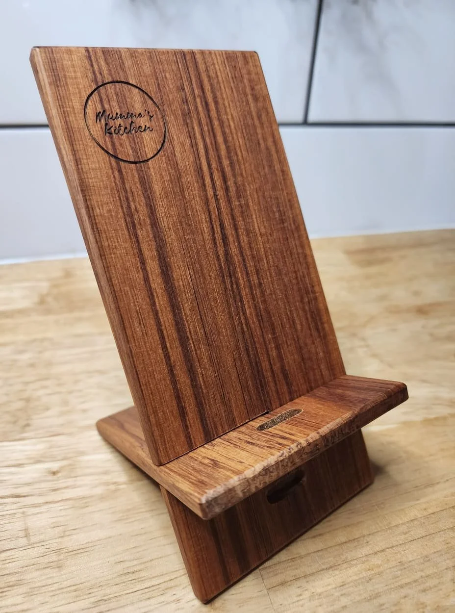 Mummas Kitchen Wooden Rimu Phone and Tablet Stand — Mummas Kitchen