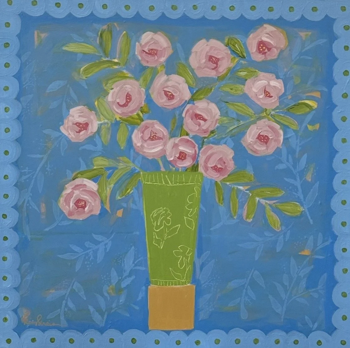 Pink Roses On A Pedestal