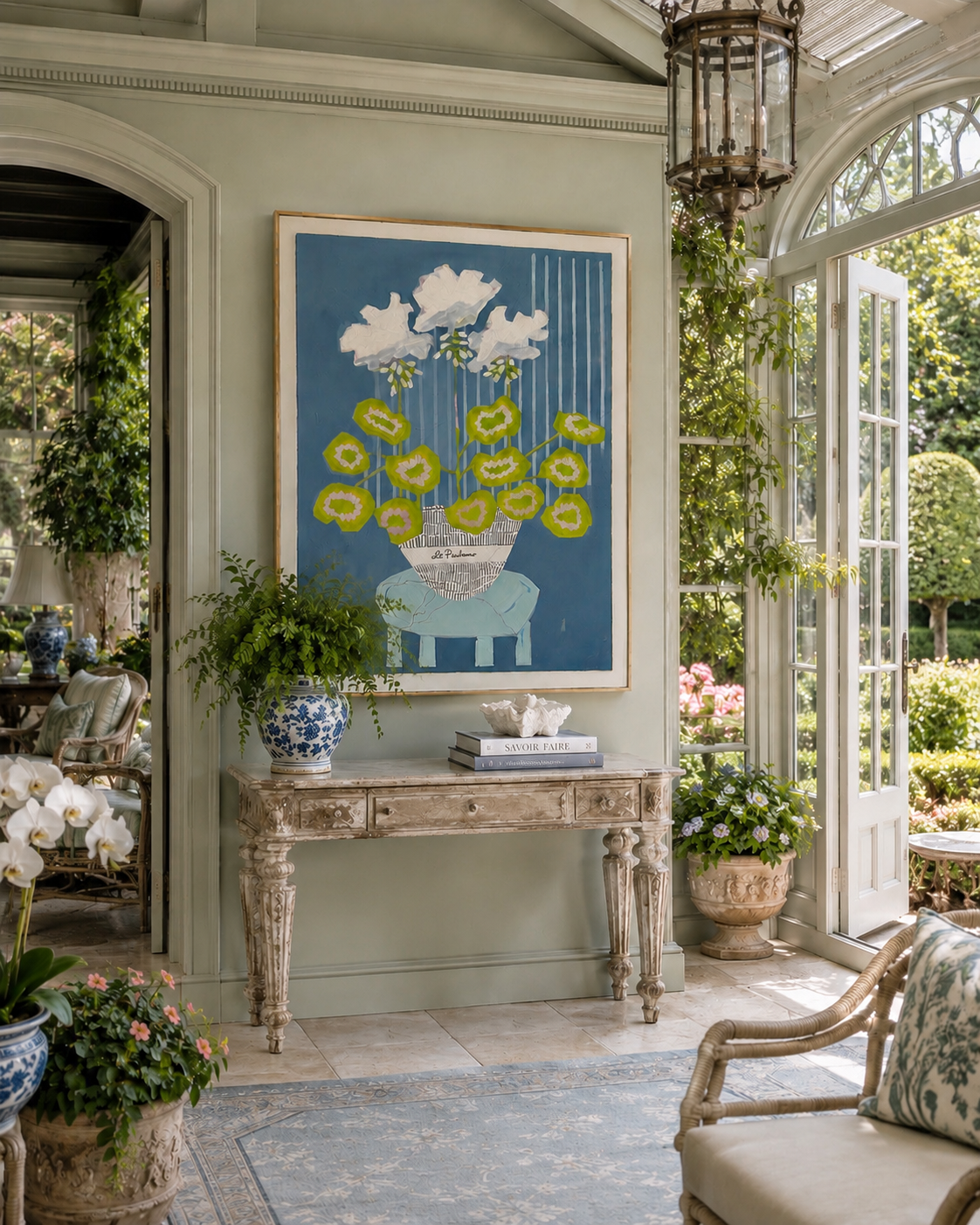 Geraniums on Stool.PNG