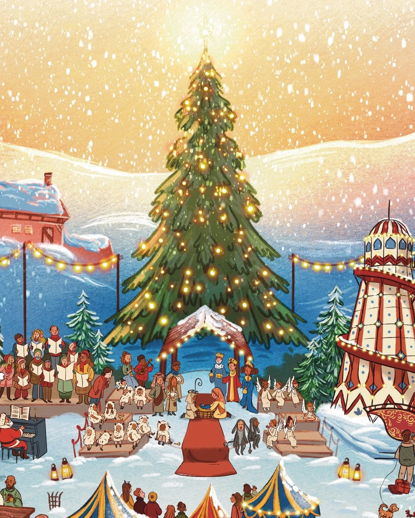 Hey, did I mention that I illustrated my very first Christmas puzzle this year with @trevell.puzzle ? ❄️It was such a joy to create, and I poured so much time and love into all the tiny details to make it feel truly special.

Here are a few close-ups