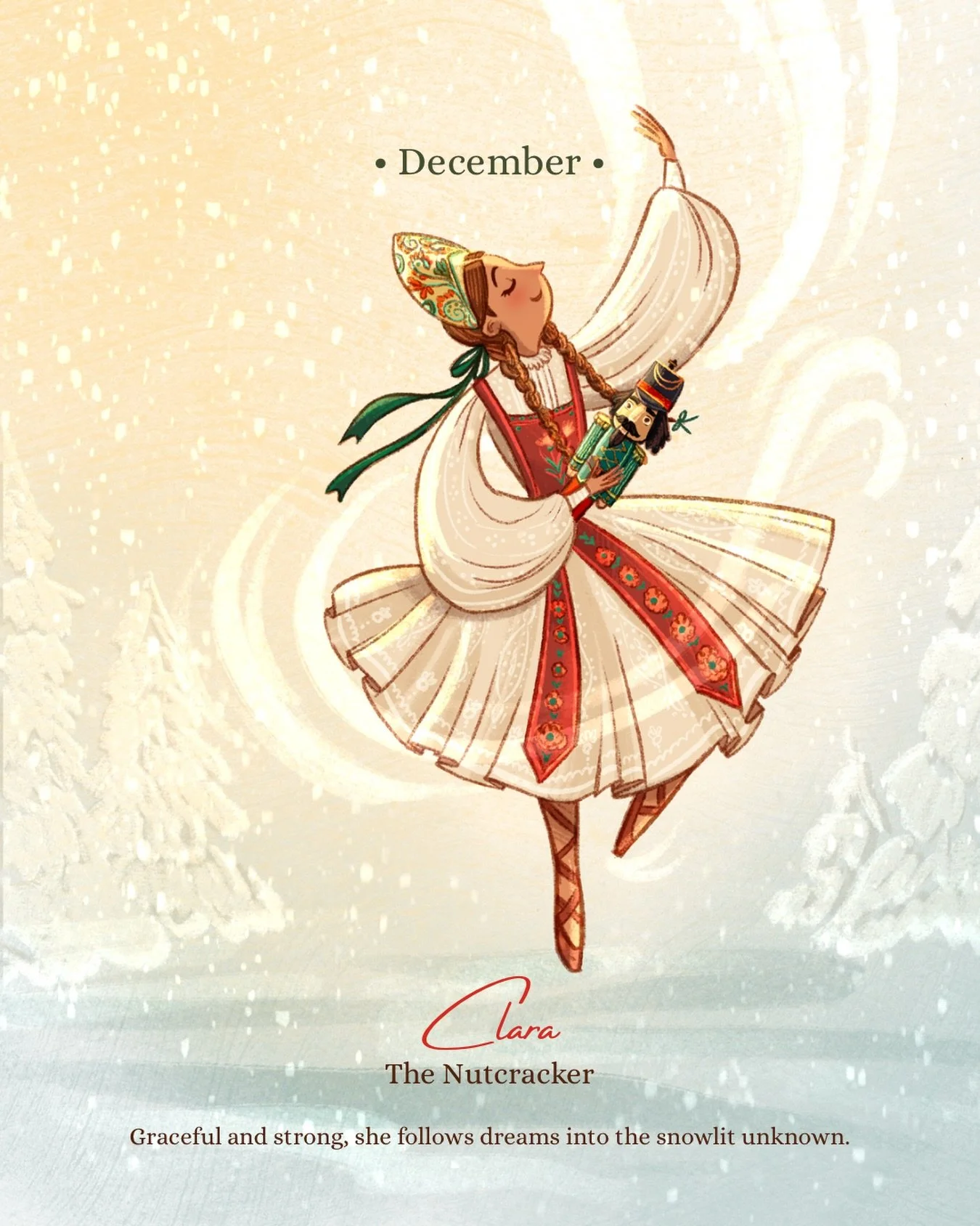 &ldquo;She pressed the Nutcracker to her heart, full of wonder and trembling delight.&rdquo; The Nutcracker and the Mouse King by E.T.A. Hoffmann 

#NutcrackerIllustration
#ClaraAndTheNutcracker
#NutcrackerArt
#ChristmasIllustration
#WinterIllustrati