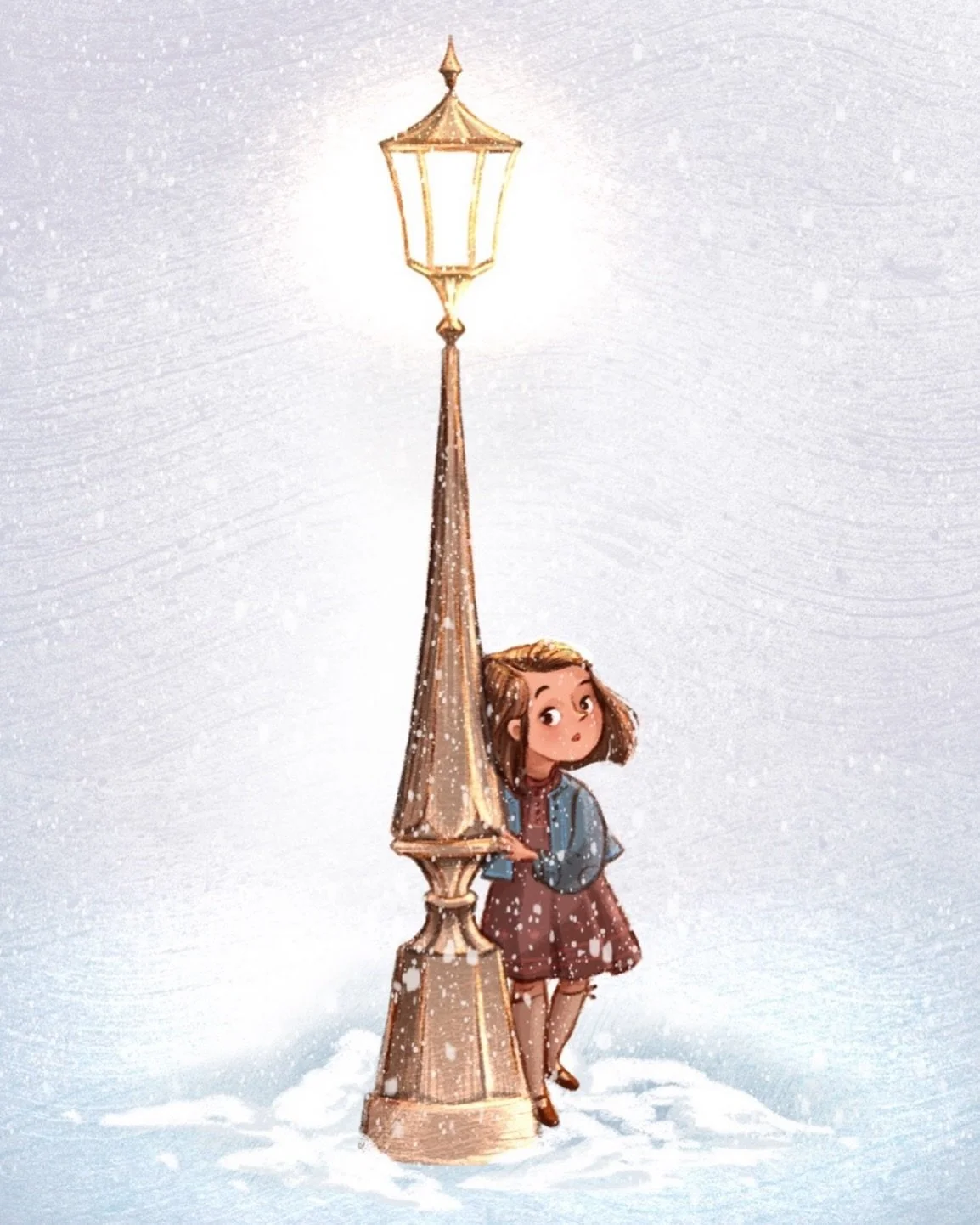 A super sweet fact Below 👇 

I wanted to share the illustration I created for my February greeting card, inspired by The Chronicles of Narnia: The Lion, the Witch and the Wardrobe. ✨

Meet sweet little Lucy, the very first character I chose to write