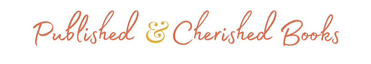Text graphic with the words 'Published & Cherished Books' in cursive font, with a decorative ampersand in the center.