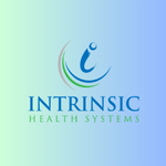 Logo for Intrinsic Health Systems with a stylized abstract design and gradient green to blue background.
