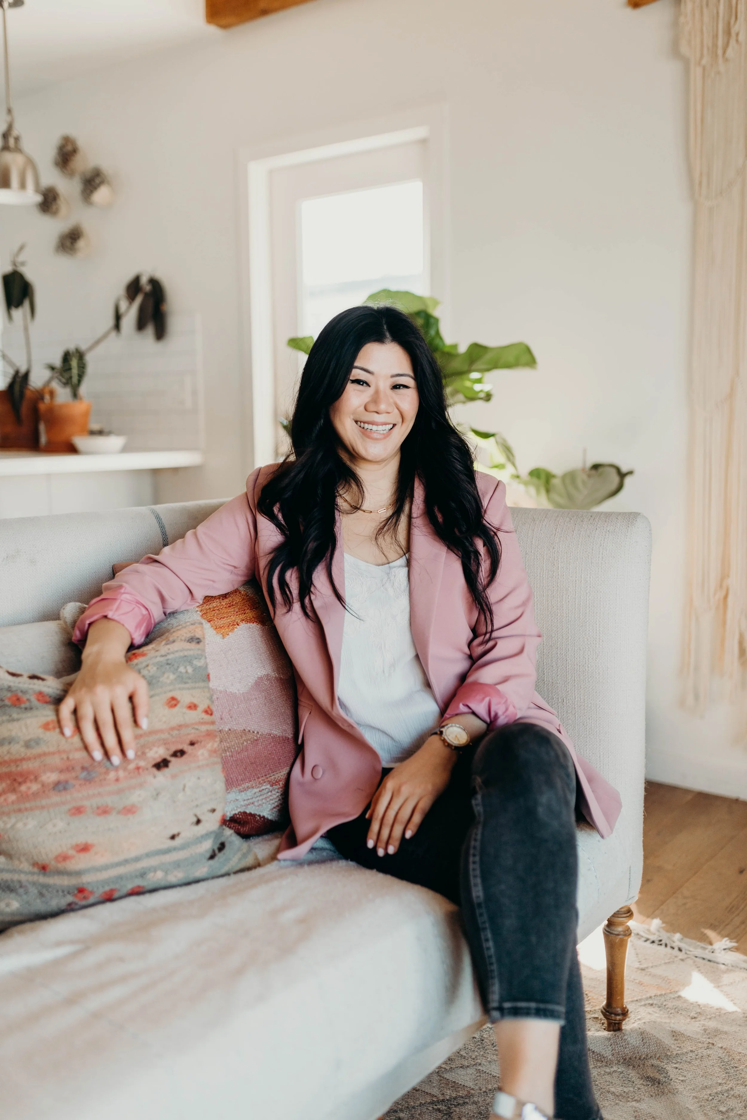 Asian American therapist providing culturally responsive therapy online