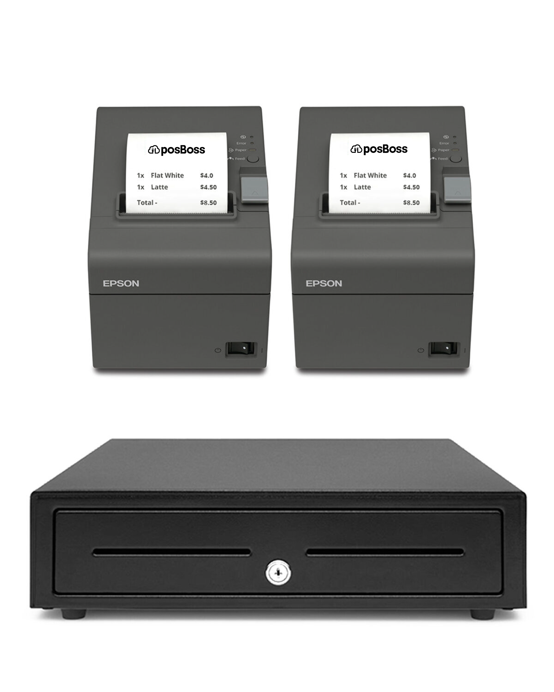 posBoss 2x Epson TMT82iii LAN Printer + Cash Drawer — Store posBoss