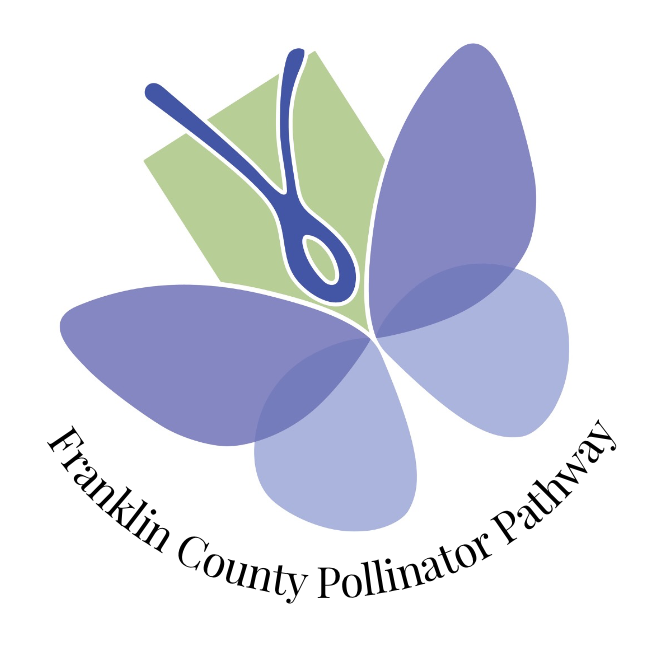 Purple butterfly logo with the words Franklin County Pollinator Pathway