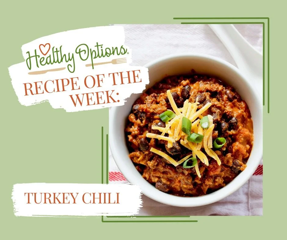 🥣Warm up with a delicious, savory bowl of turkey chili! Full of lean protein, it makes for the perfect meal to keep you satisfied!😊

Head over to healthyoptionsbuffalo.com for the recipe!