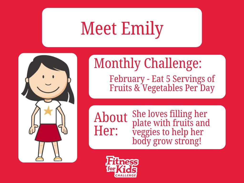 ✨It's Fit Kids Day! Here&rsquo;s Emily, our funny and talented crew member, making healthy choices! 
February's monthly challenge is to eat 5️⃣ servings of fruits and vegetables every day! They give us the nutrients and energy to help us grow healthy