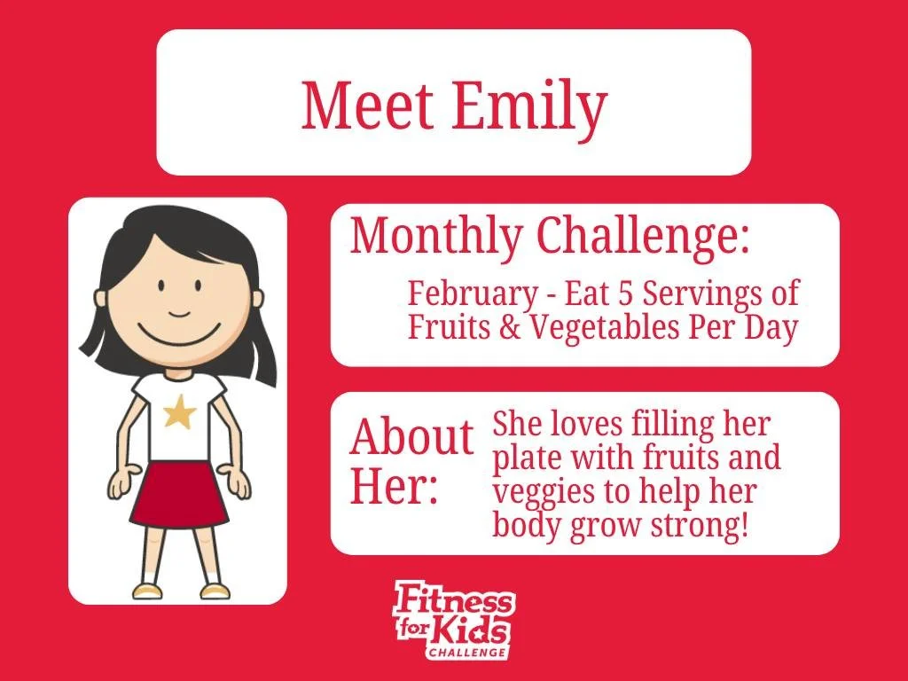 ✨It's Fit Kids Day! Here&rsquo;s Emily, our funny and talented crew member, making healthy choices! 
February's monthly challenge is to eat 5️⃣ servings of fruits and vegetables every day! They give us the nutrients and energy to help us grow healthy