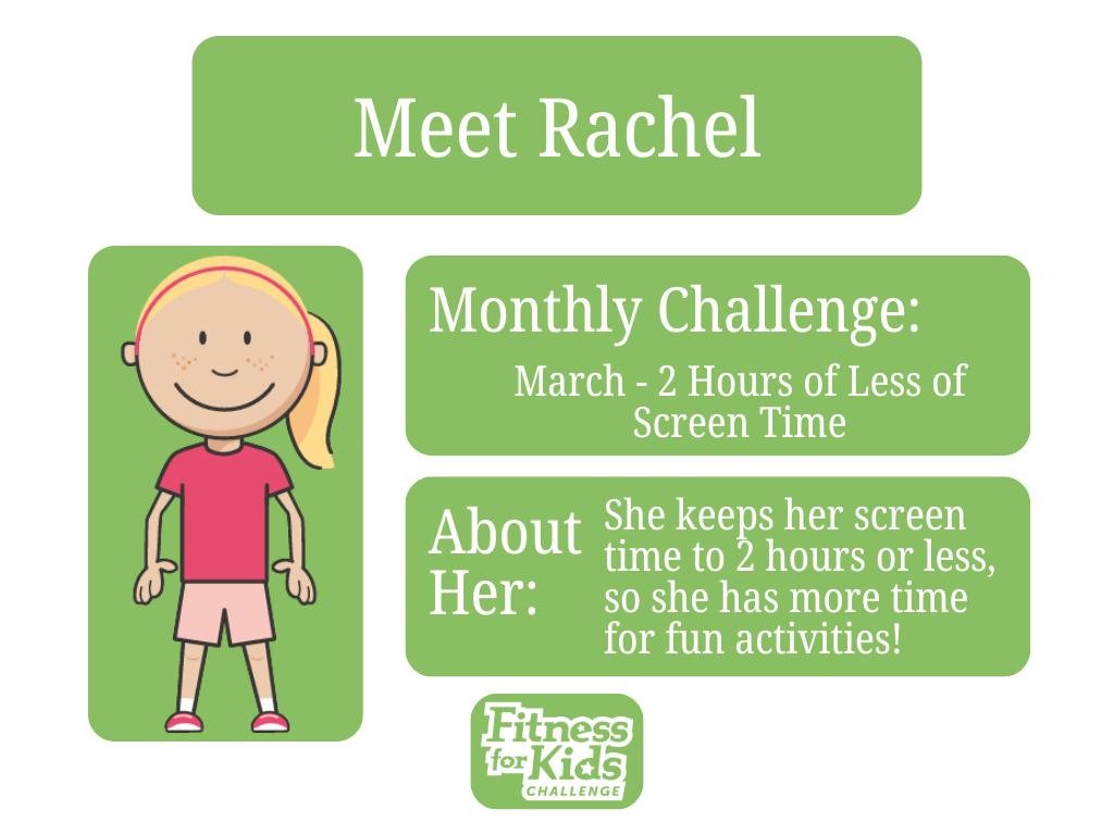 ✨It's Fit Kids Day! Rachel, our joyful and ambitious crew member, is stepping up to the next monthly challenge. 
Rachel is limiting her screen time to 2 hours or less each day. She's spending more time being active, playing outside, learning, and rea