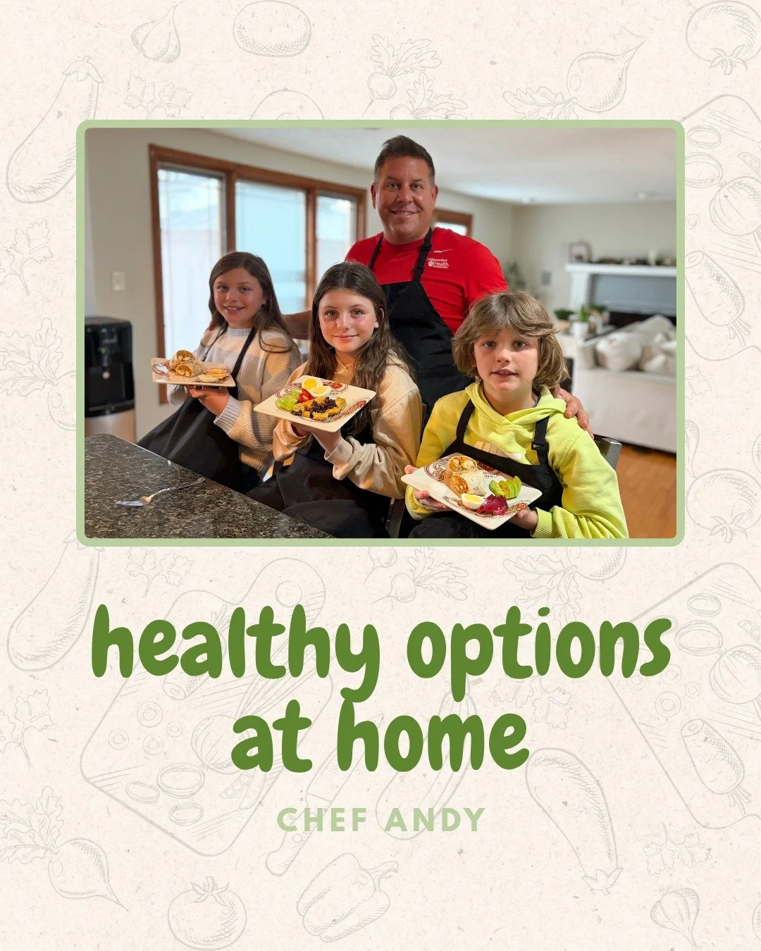 Meet @chefandyru!👨&zwj;🍳His recipes are bringing color, flavor, and fun to the kitchen!🧄🧅🍠
The Healthy Options at Home program gets families cooking together - making healthy, delicious, budget-friendly meals and memories along the way!😁💚