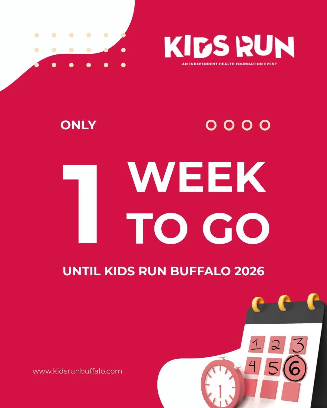 Only 1 Week Until Kids Run Buffalo 2026❗

We can't wait to see you bright and early at Delaware Park. Have any questions? Check out the Kids Run Buffalo website or send us a message🖥