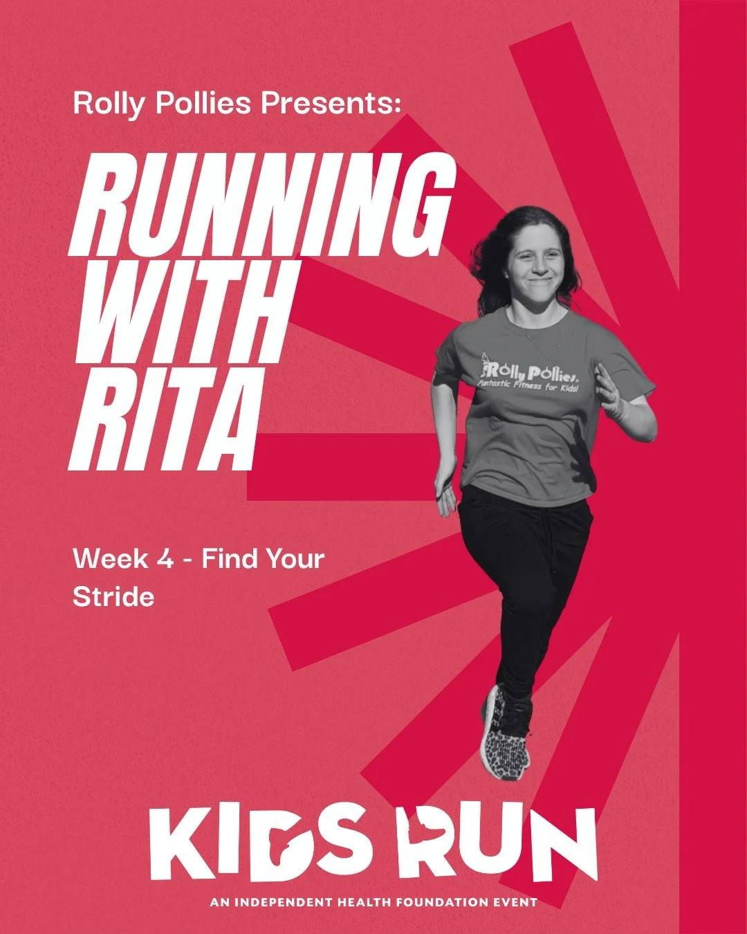 Tune into the last Running with Rita segment before Kids Run THIS Saturday!🏃🏼&zwj;♀️🏃🏽&zwj;♂️🏅

@rollypollieswny presents Week 4 - Find Your Stride!👟
Click the link in our story to watch Week 3 of Running with Rita.