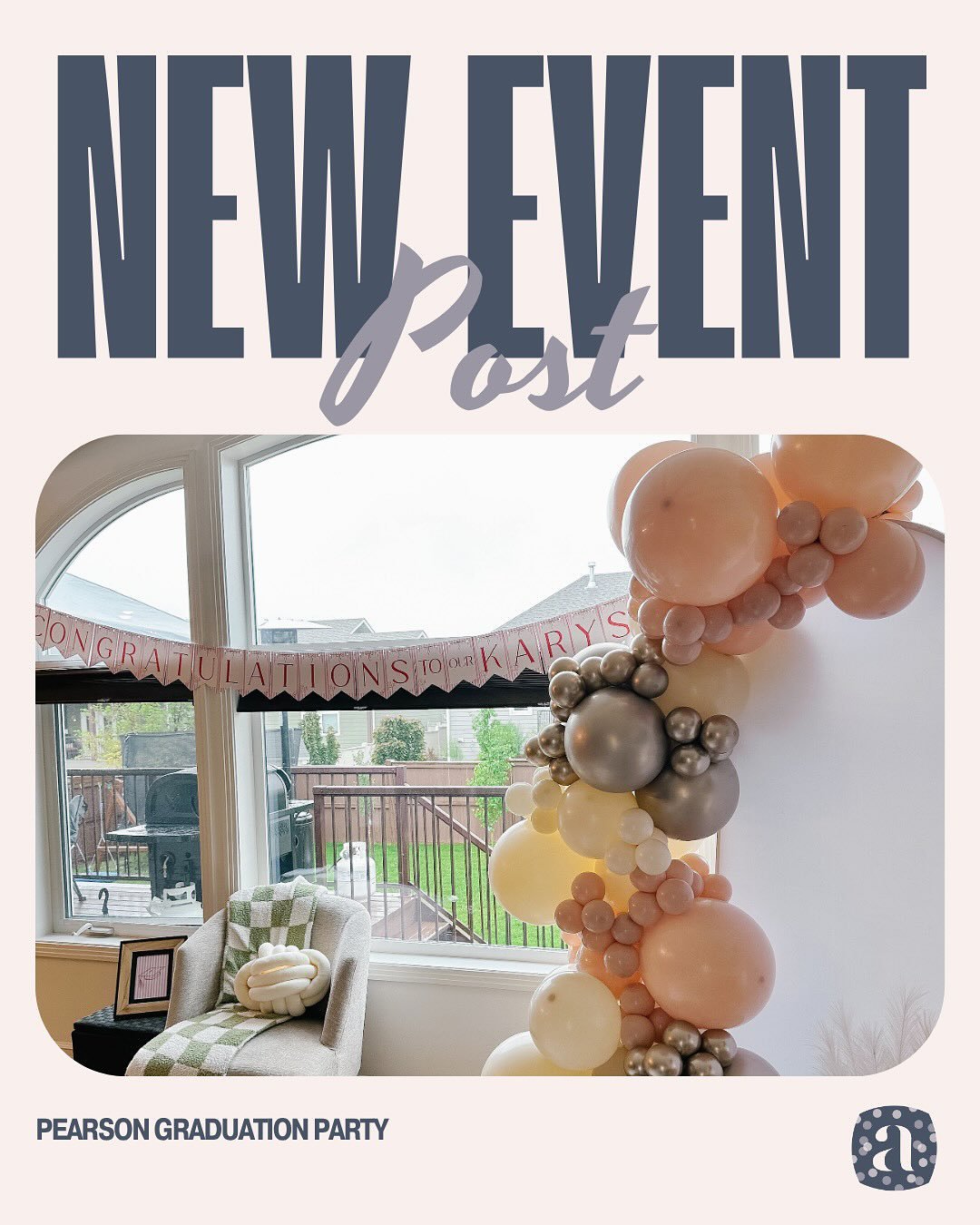 🎓✨ GRAD PARTY PERFECTION ✨🎓

This past weekend, we had the joy of styling a stunning high school graduation party inspired by the graduate&rsquo;s dress &mdash; a dreamy palette of champagne, blush, sand, and ivory.

We went all out with:
🎈 Two el