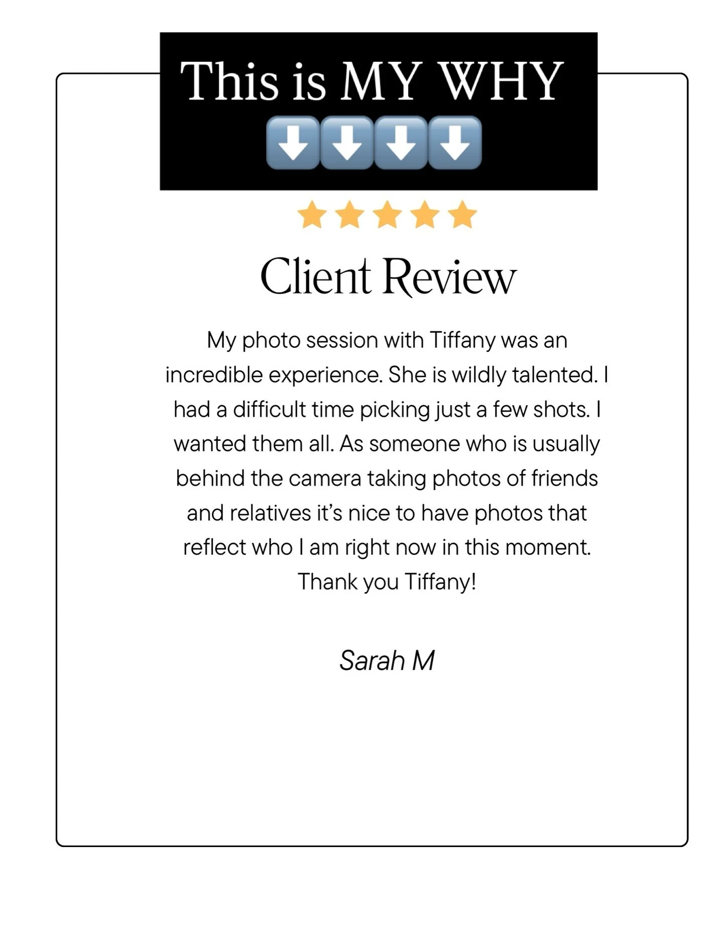 This is why I do what I do.

So many people spend their lives behind the camera&mdash;documenting everyone else, preserving moments for friends, family, and businesses&mdash;while rarely stepping into the frame themselves. But I am changing the world