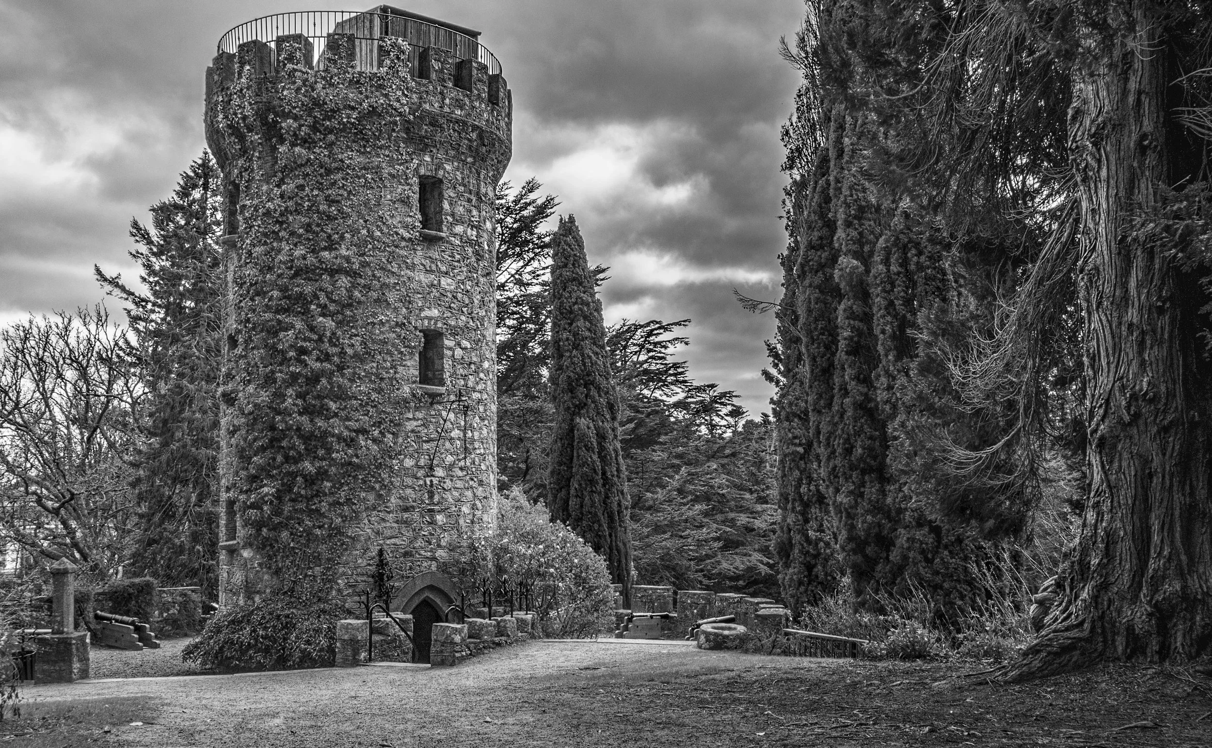 Glendalough Round Tower — County Wicklow, Ireland.

The round tower rises above the trees, its narrow stone form and conical cap carrying the quiet endurance of Ireland’s early monastic past.