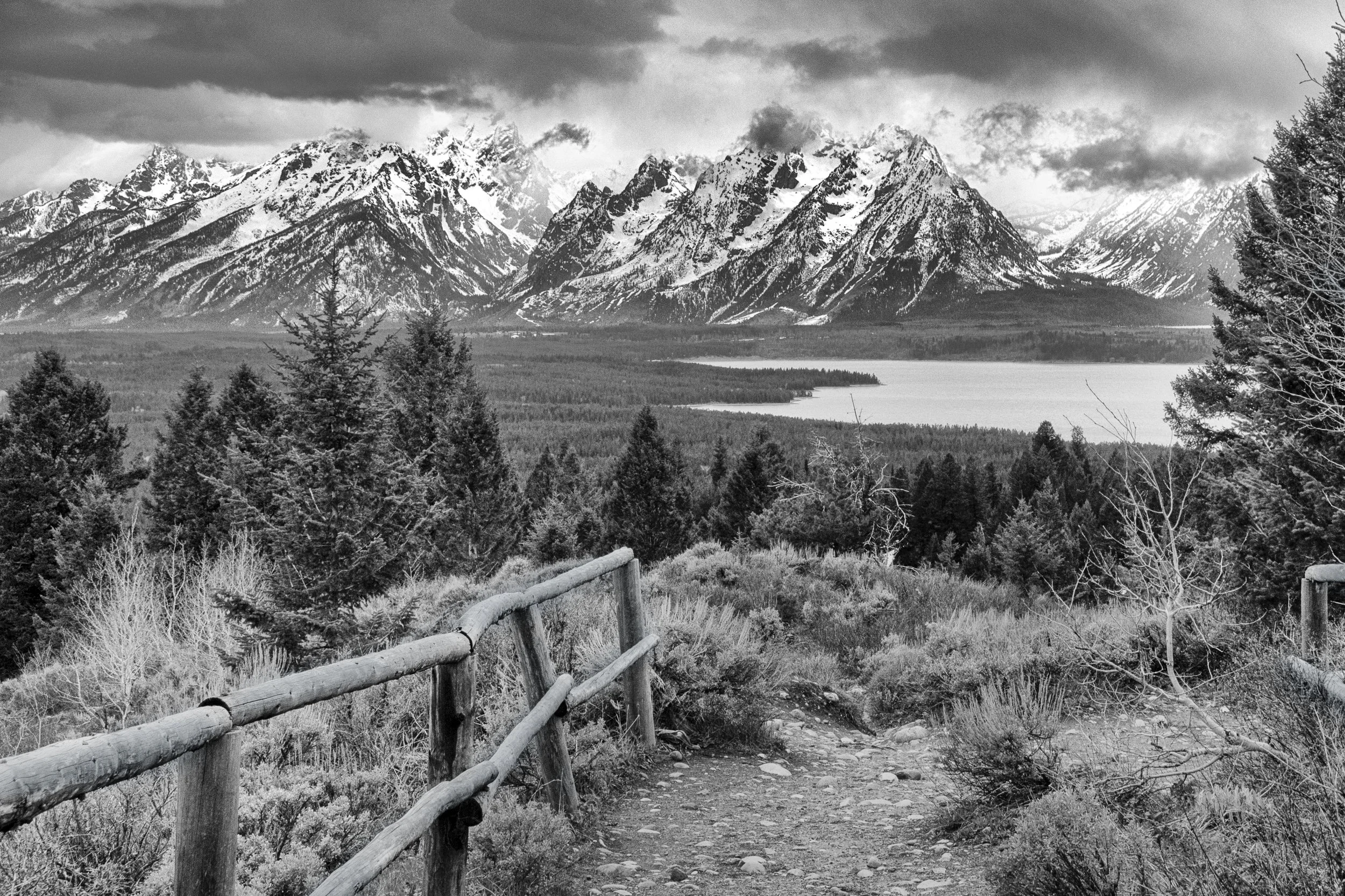 Grand Teton Overlook.
A quiet path opens toward the distant Tetons, inviting the viewer deeper into the landscape.