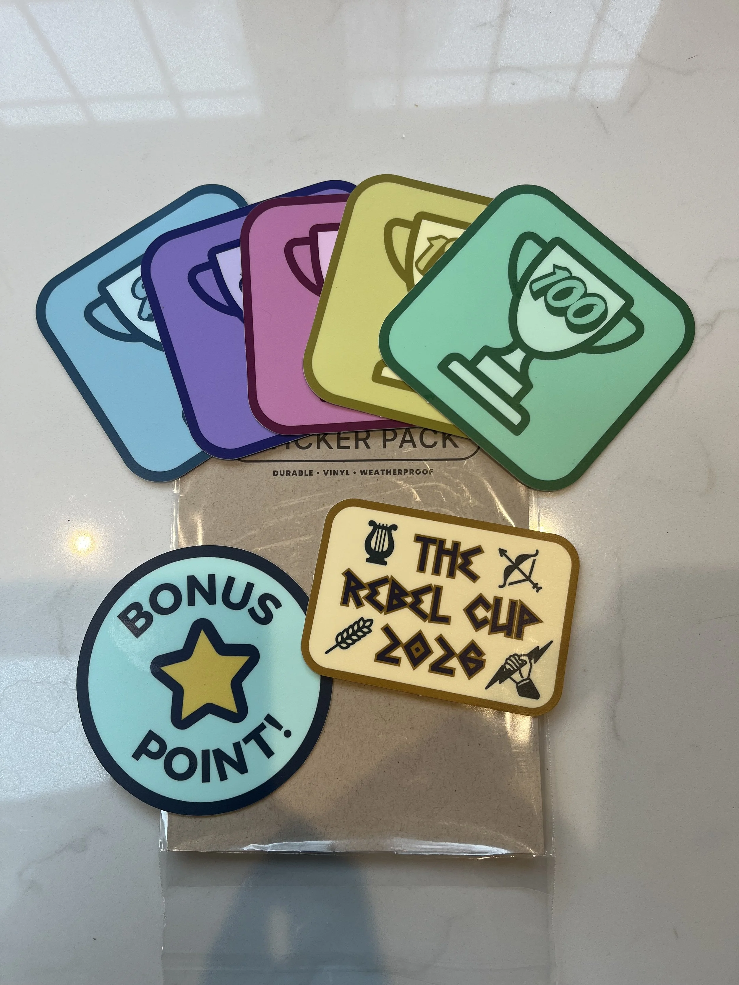 Sticker Bundle 2- Cup Badges inc 25-120