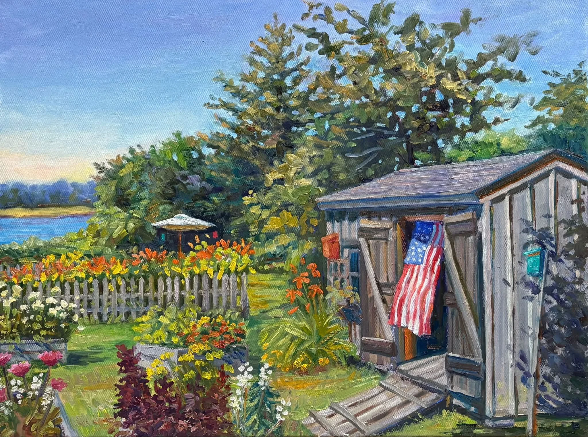 Stars and Stripes and Flowers, 18x24