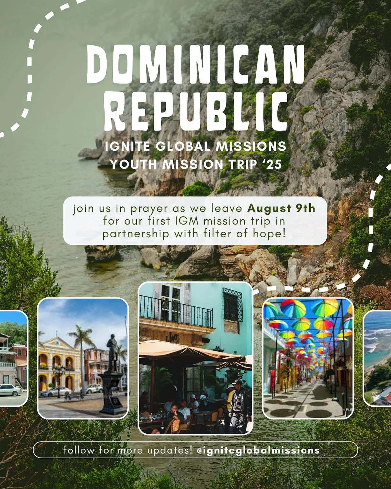 🌎✈️ We&rsquo;re headed to the city of Puerta Plata, Dominican Republic!

After months of planning, preparing, and posturing our hearts, it&rsquo;s finally time to go! On August 9th, our youth team will launch Ignite Global Mission&rsquo;s very first