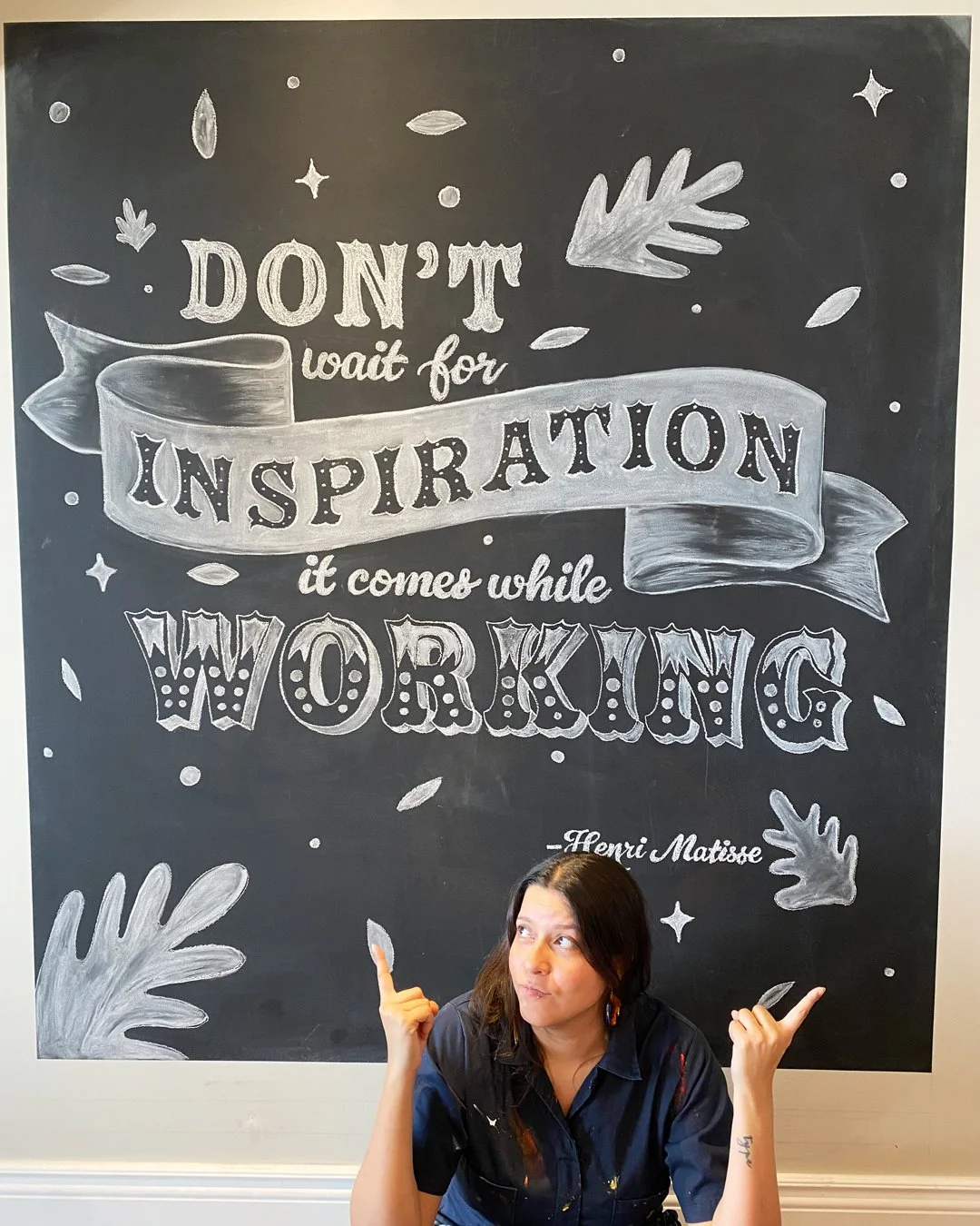 Chalkboard lettering, hand drawn 